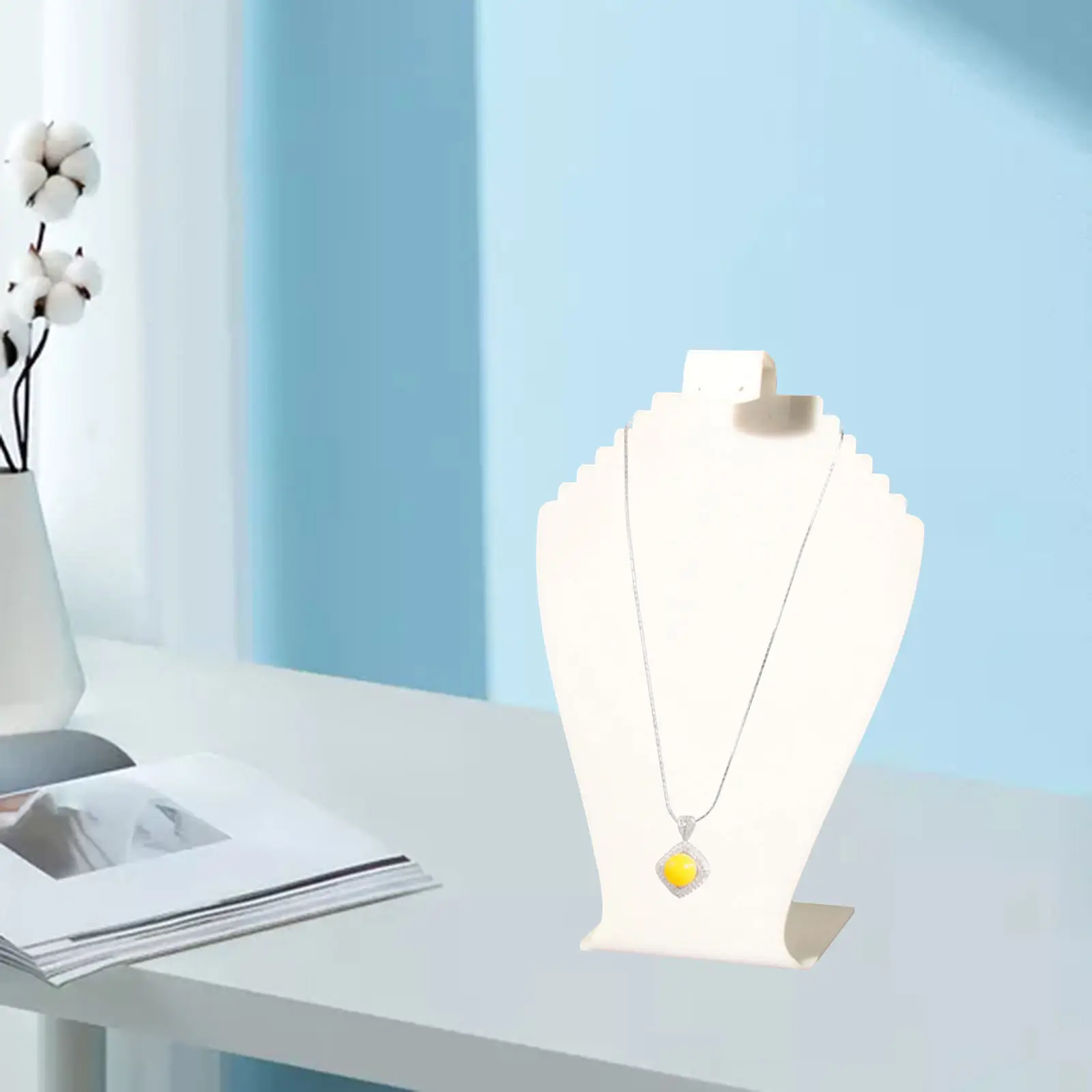 Jewelry Shelf Pendant Necklace Chain Earring Bust Neck Plastic Display Stand Holder Showcase Bracket Storage Organizer
