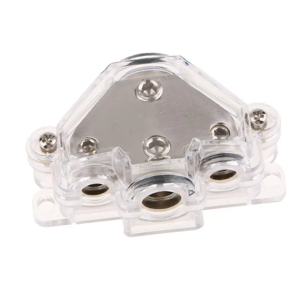 Car Vehicle Power/Ground Cable Splitter Distribution Block 1 (10mm) In 3( 6mm, 9mm, 6mm) Out