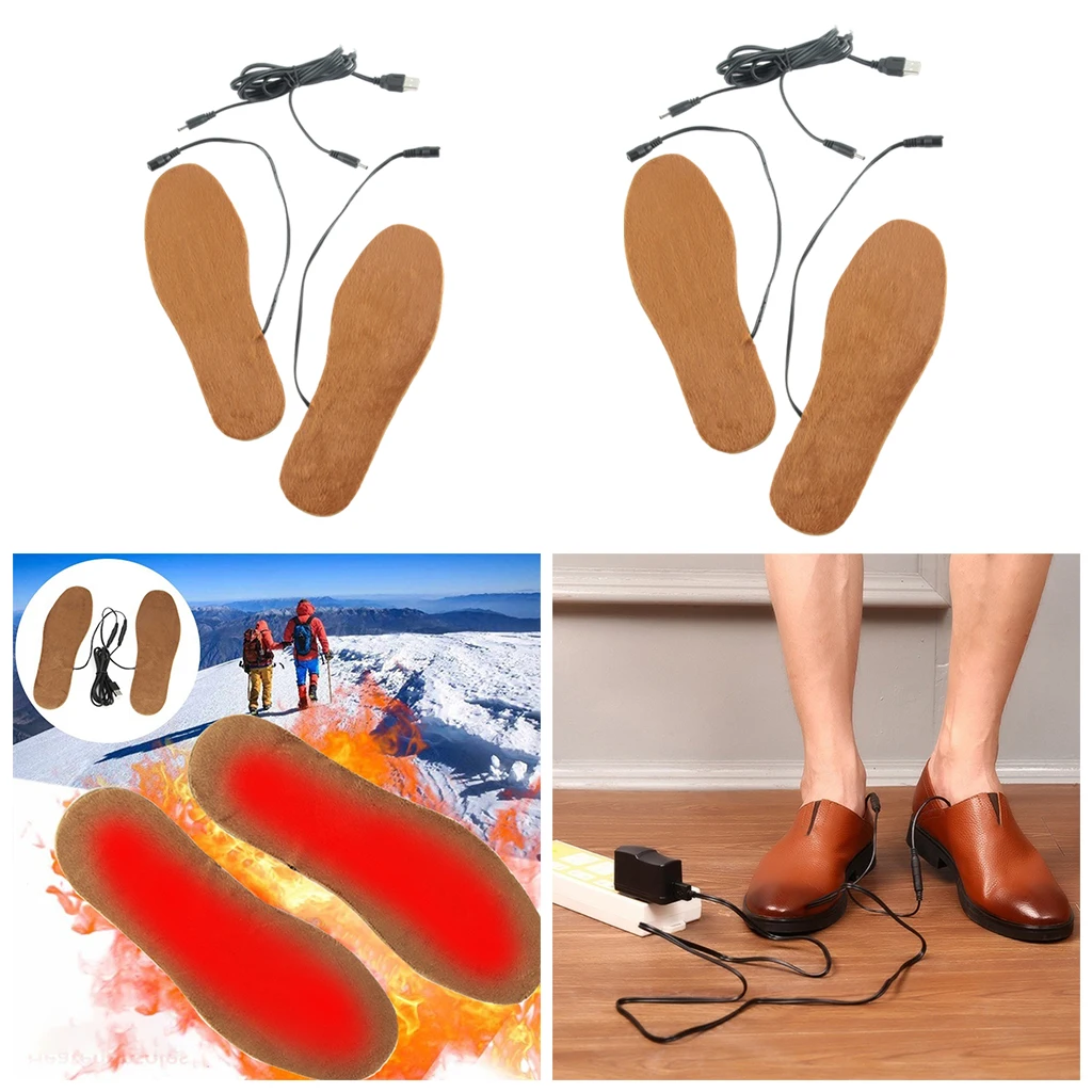 Insole Foot Warmers Electric Unisex USB Heated Insoles for Hiking Camping Boots Women Men