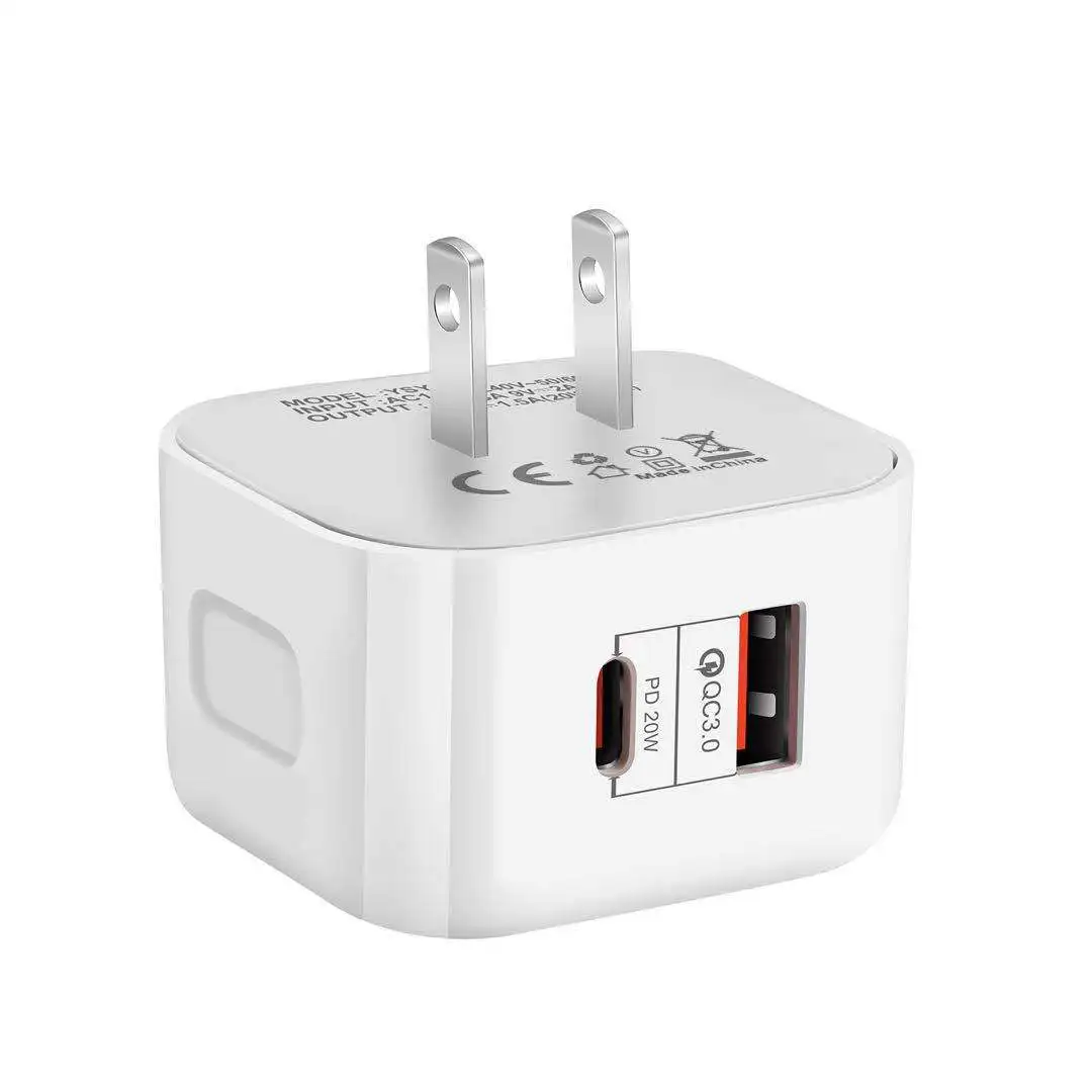 European version PD charger 20 w quick charge head Type - c + USB double presented for apple filling the gauge ul European rules 5v 3a usb c