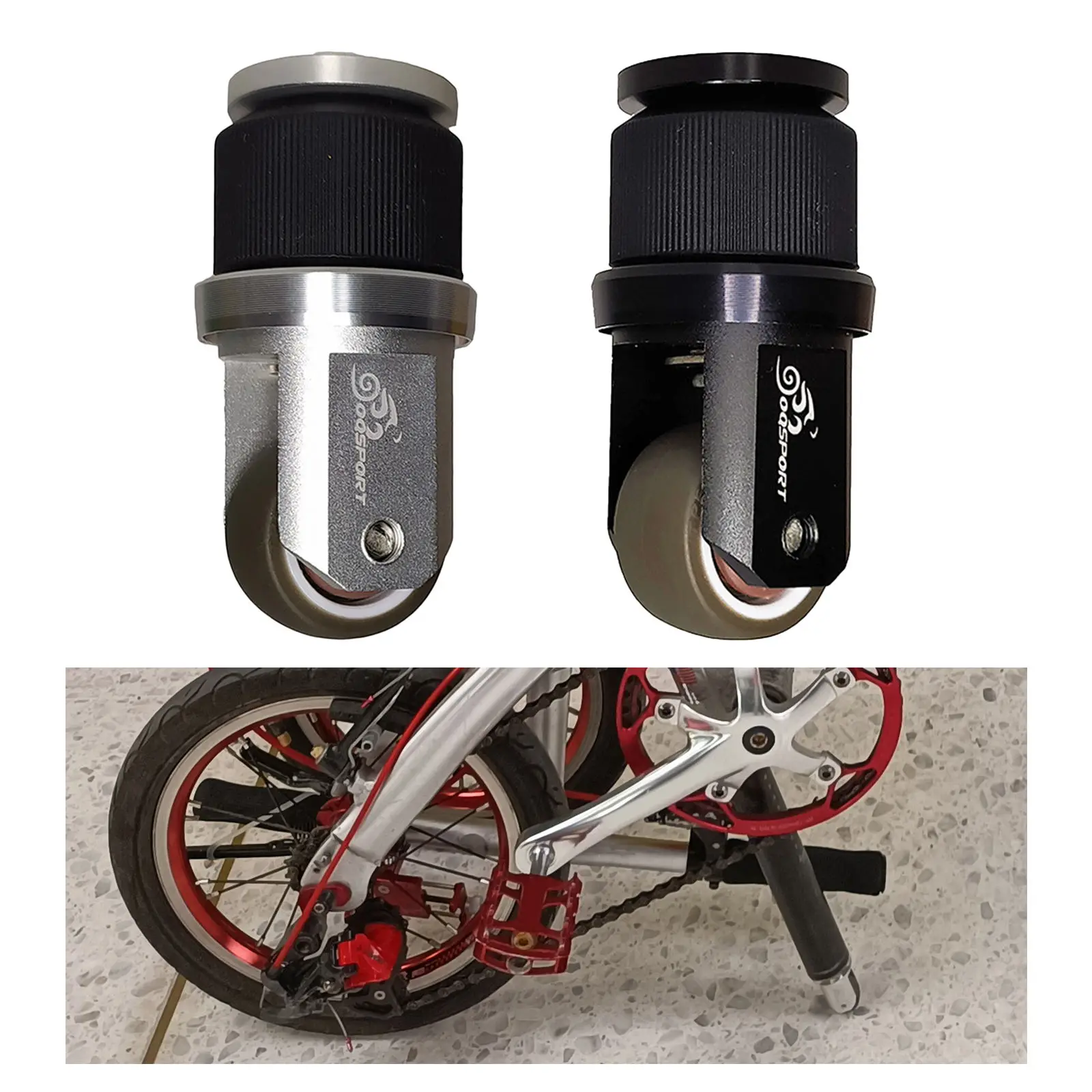 Portable Folding Bike Auxiliary Roller Wheel Foldable Bicycle Assistor Booster Scroll Wheel Fold-up Cycling Accessories Parts