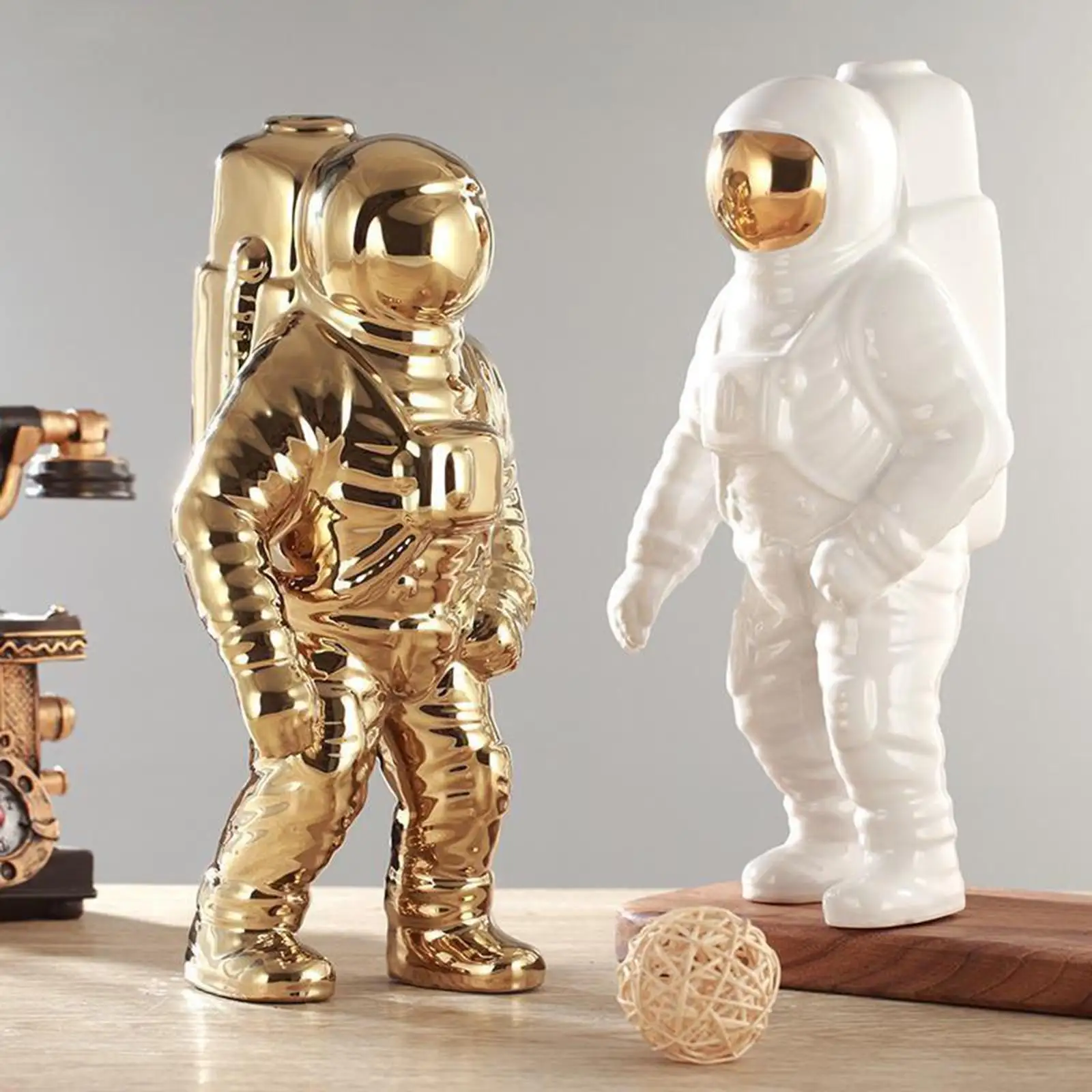 2x Creative Astronaut Model Statue Sculpture Figurine Outer Space Gifts Toy for Children Shelf Bedroom