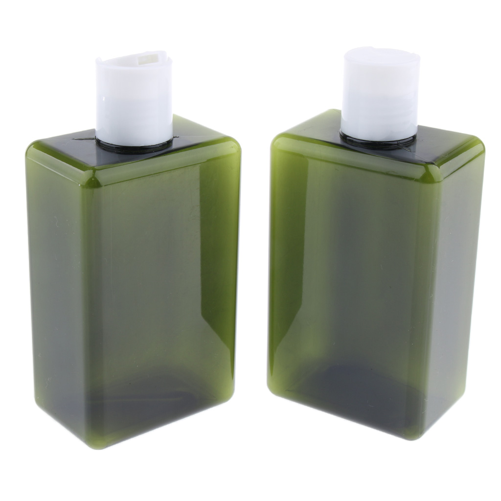 2Pcs 300ml Empty Plastic Bottles with Disc Top Flip Cap Travel Containers For Shampoo, Lotions, Liquid Body Soap, Creams