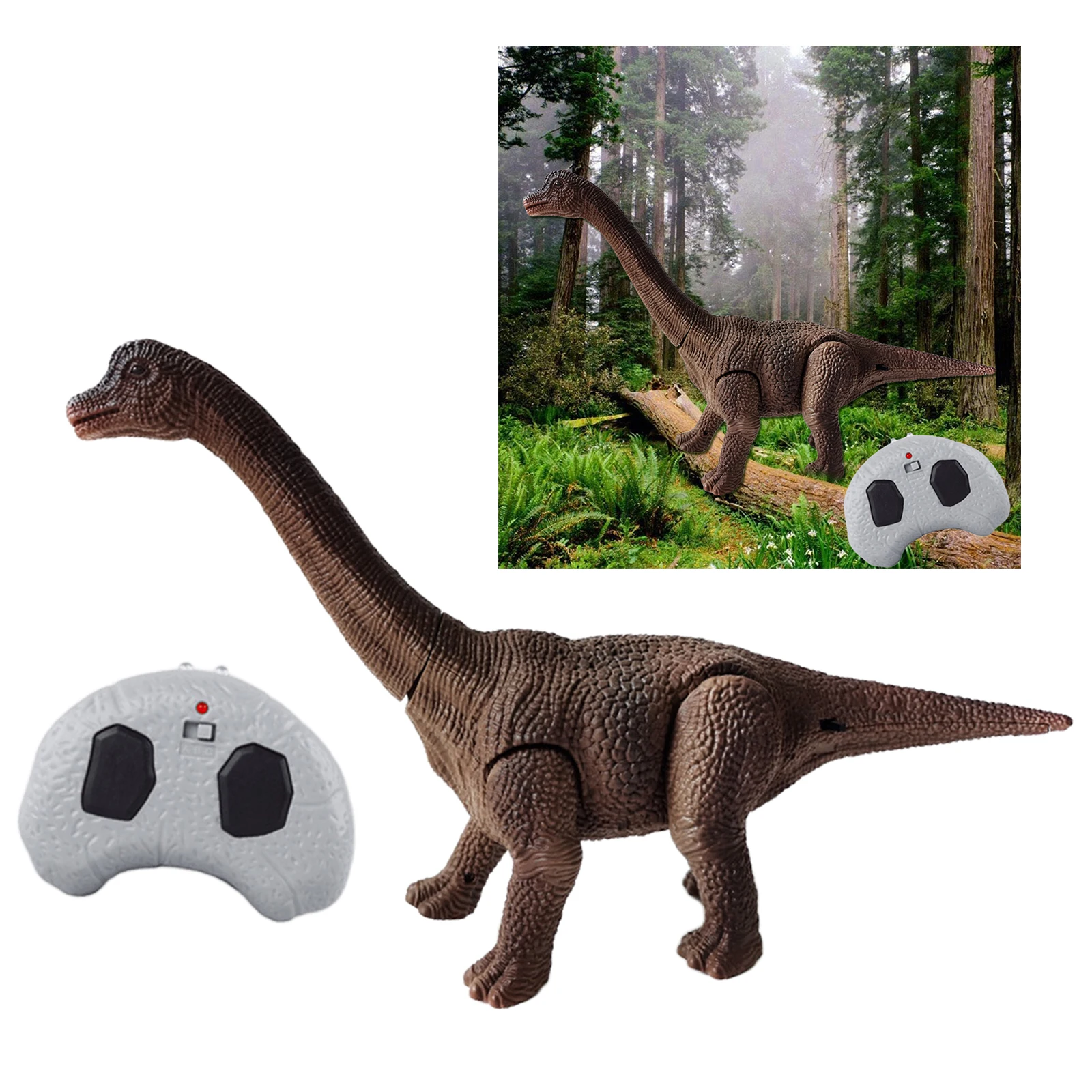 RC Dinosaur Toy for Boys Girls Action Figure Electronic Toys Walking with LED Light Up Battery Operated Age 3+