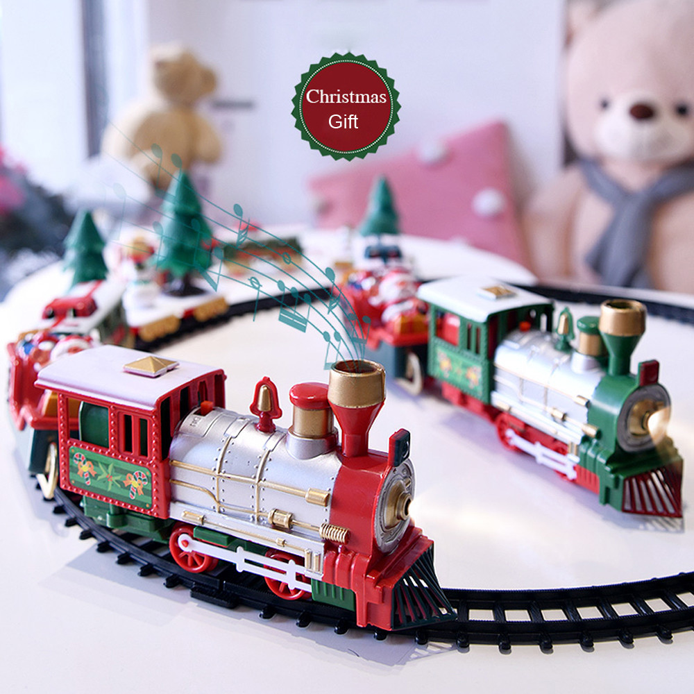 miniature electric christmas train set