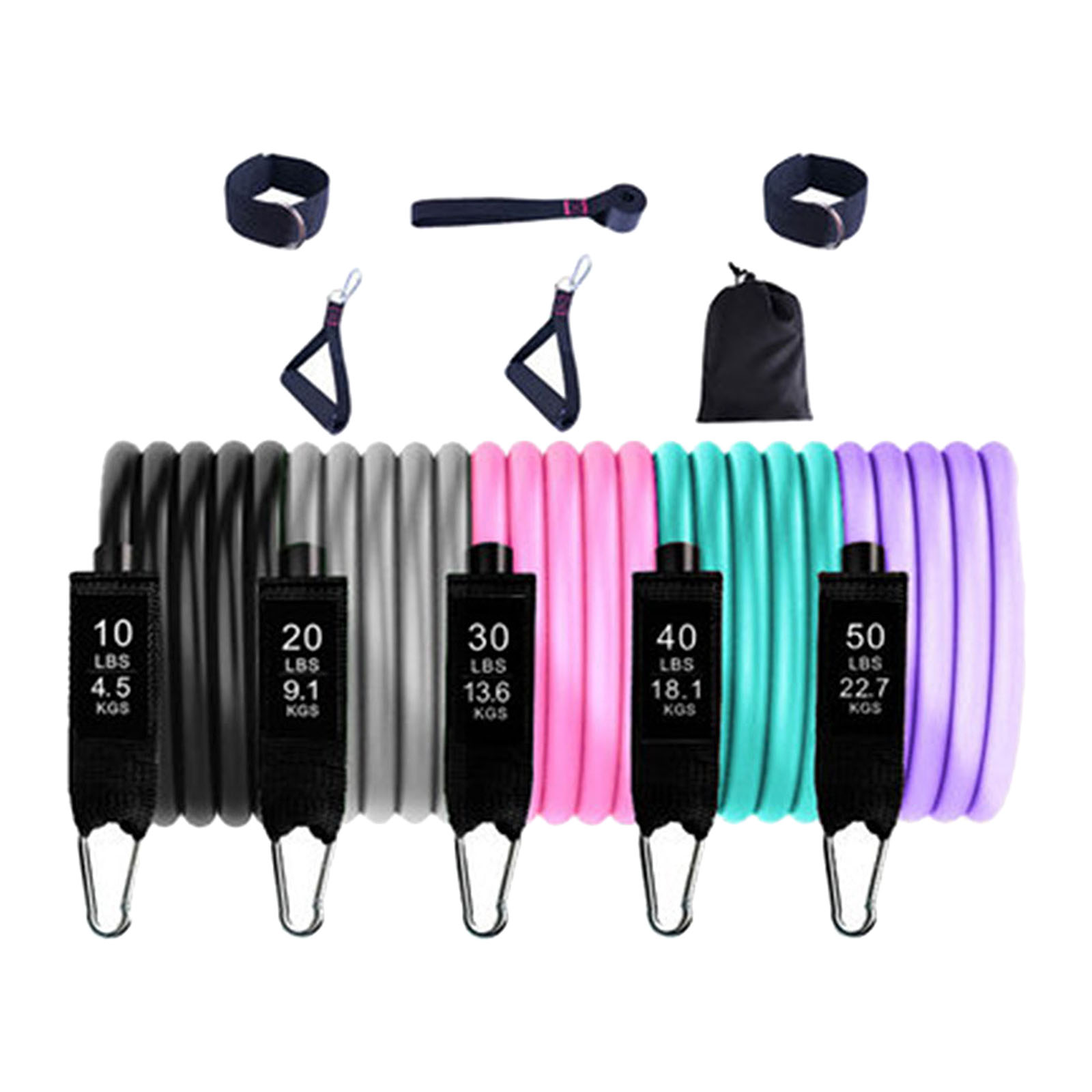 11Pcs Workout Exercise Resistance Bands Pilates Home Gym Yoga for Men Women