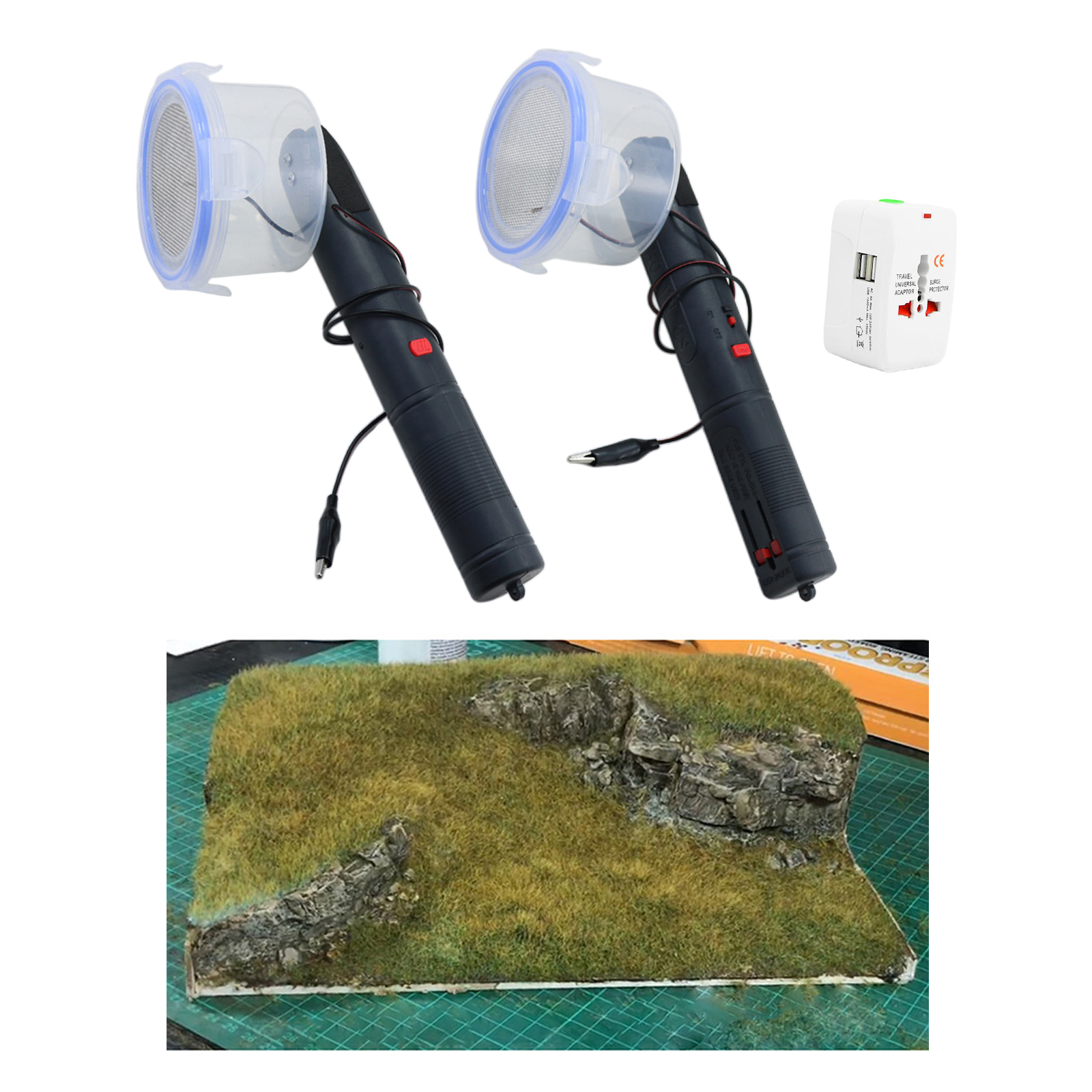Flocking Machine Static Grass Master Applicator Kit Fit for DIY Scenic Modelling Construction Sand Table