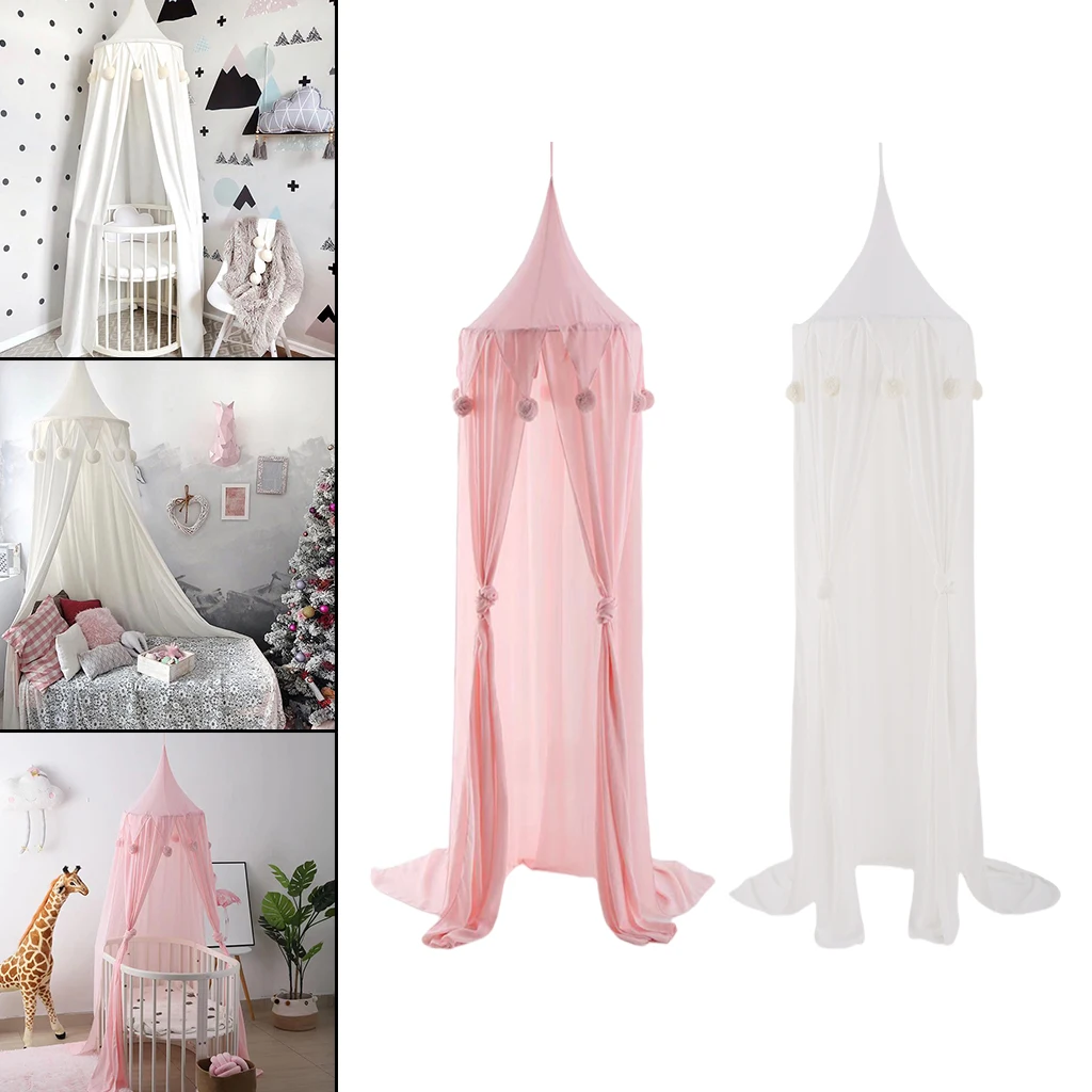 Baby Bed Canopy Mosquito Net Girls Princess Round Dome Play Tent Curtain Bedding Tent for Kids Child Room Decoration