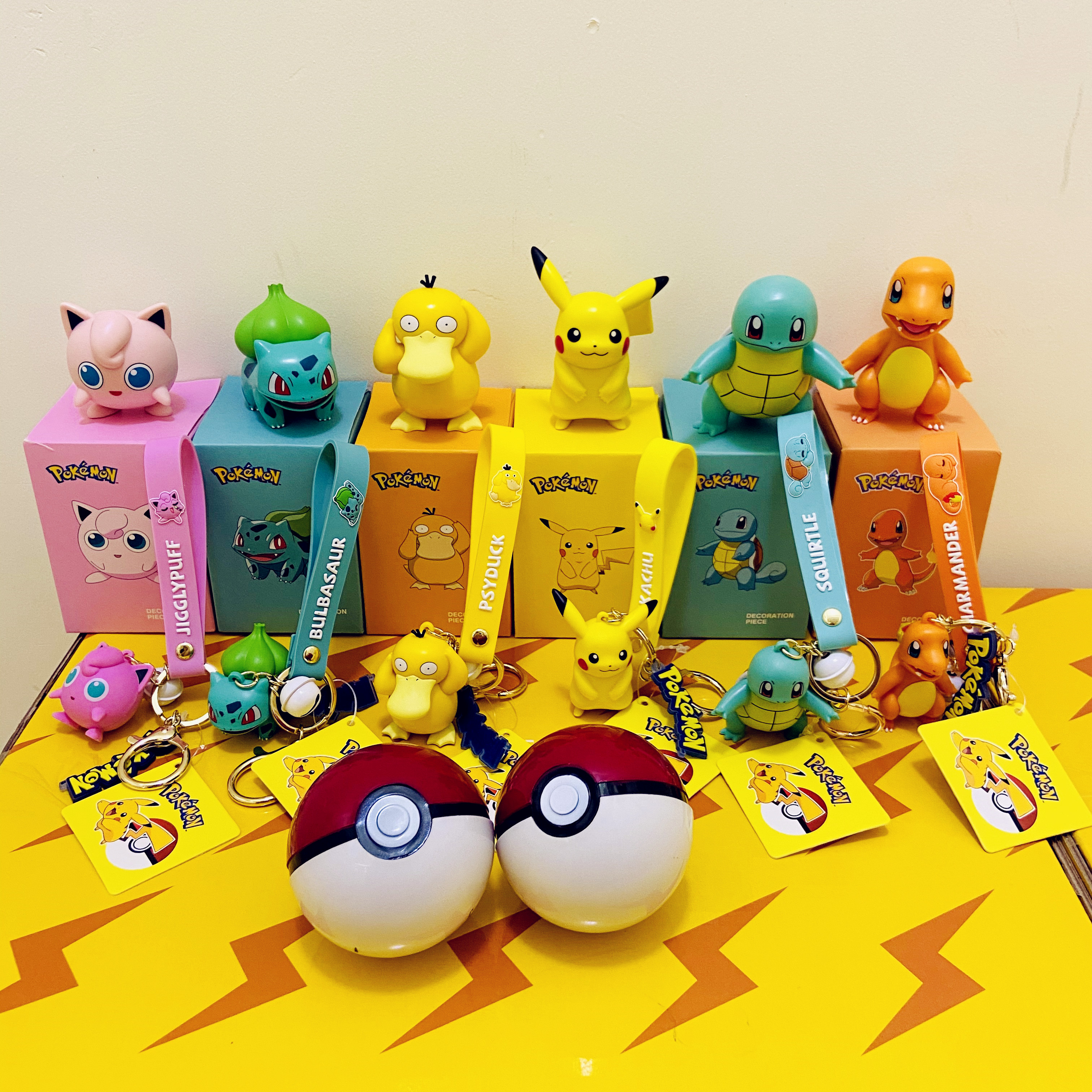 Bandai Pokemon Pikachu Psyduck Charmander Squirtle Bulbasaur Jigglypuff  Action Figure Model Keychain Toys For Fans Gift - Transformer/robot -  AliExpress