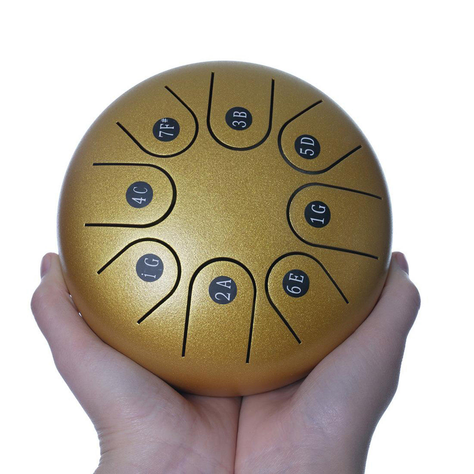 8 Notes 6' Hand Pan Tongue Drum G Key Carry Bag Notes Stickers Kids Gifts Gold