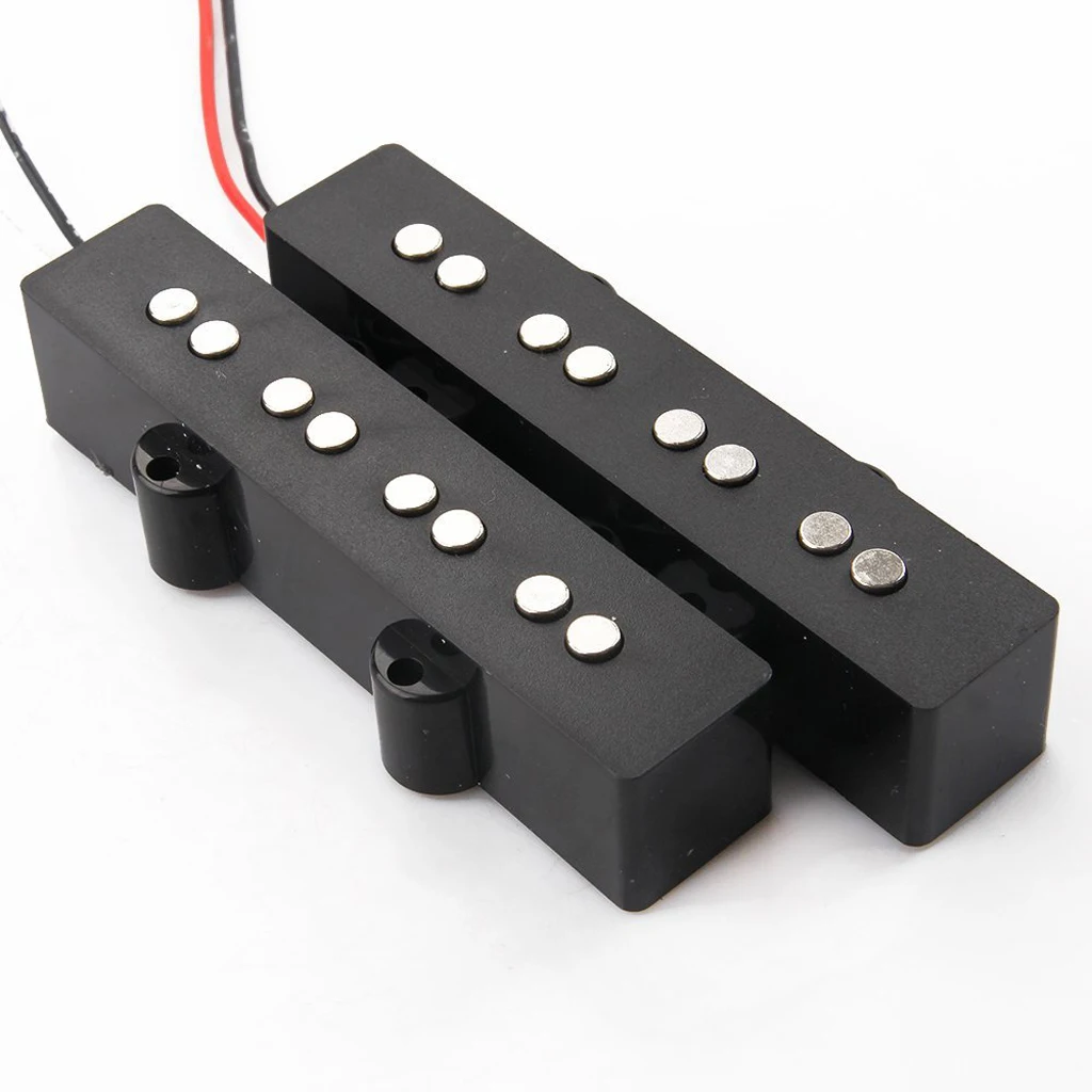 1 Pair Black Magnetic 4-String Noiseless Open Pickup with Screws Springs for JB Jazz Bass Guitar Replacement Parts