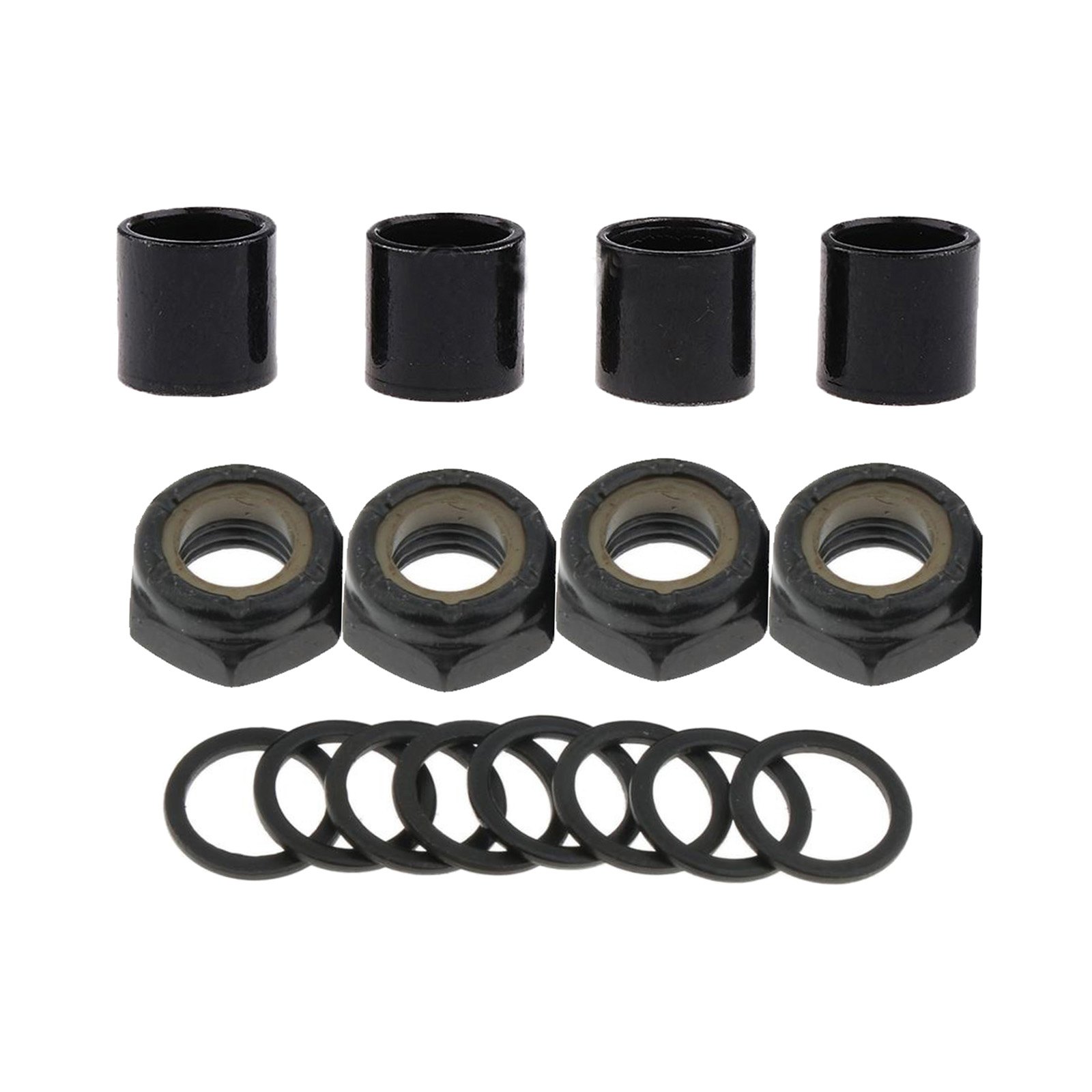 16 Pieces Skateboard Truck Hardware Kit Includes Spacers, Axle Nuts and Speed Rings for Skateboard and Longboard