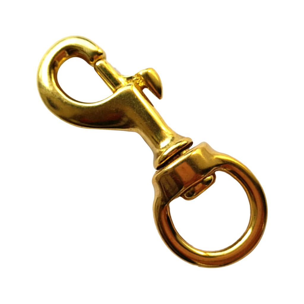 Solid Brass Trigger Hooks Lobster Clasp Trigger Snap Round Eye Swivel Ring