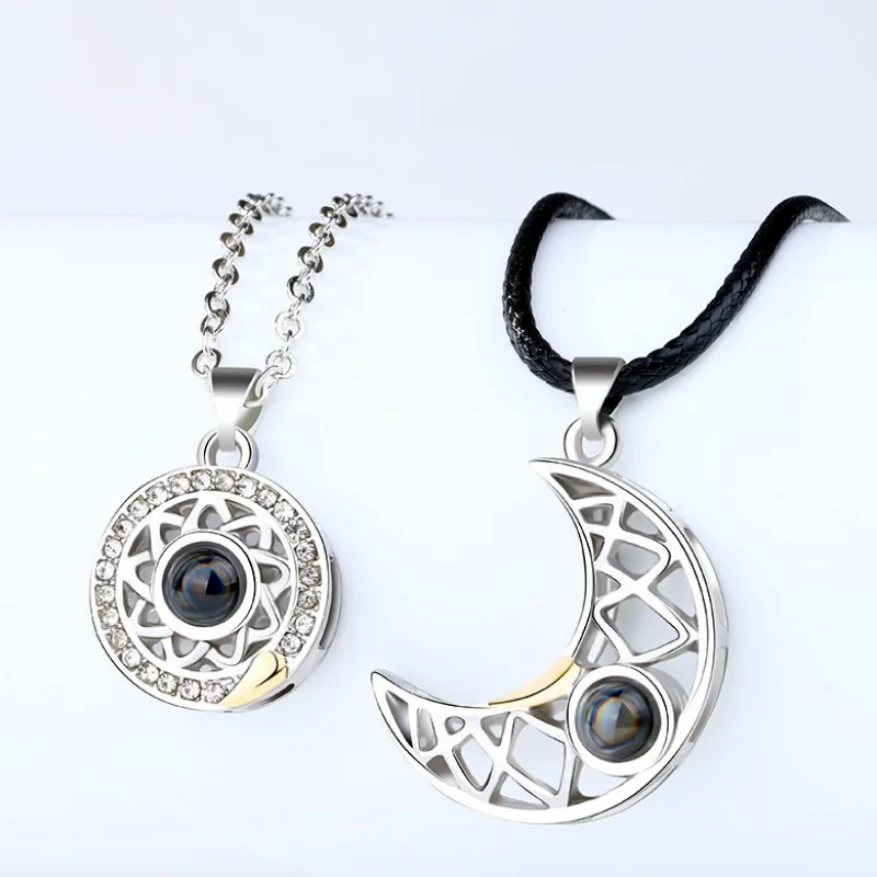 magnetic necklace sun and moon