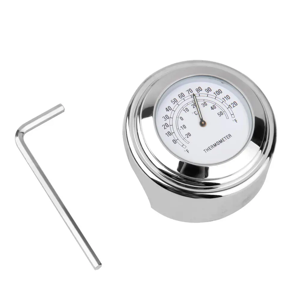 7/8 `` 1 `` Handlebar Dial Thermometer Handle Motorcycle Temperature Chrome for Suzuki