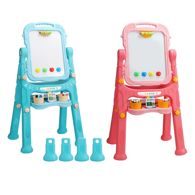 Double Sided Drawing Board Set Painting Easel Learning Educational Toy Standing  Easel for Children Boy