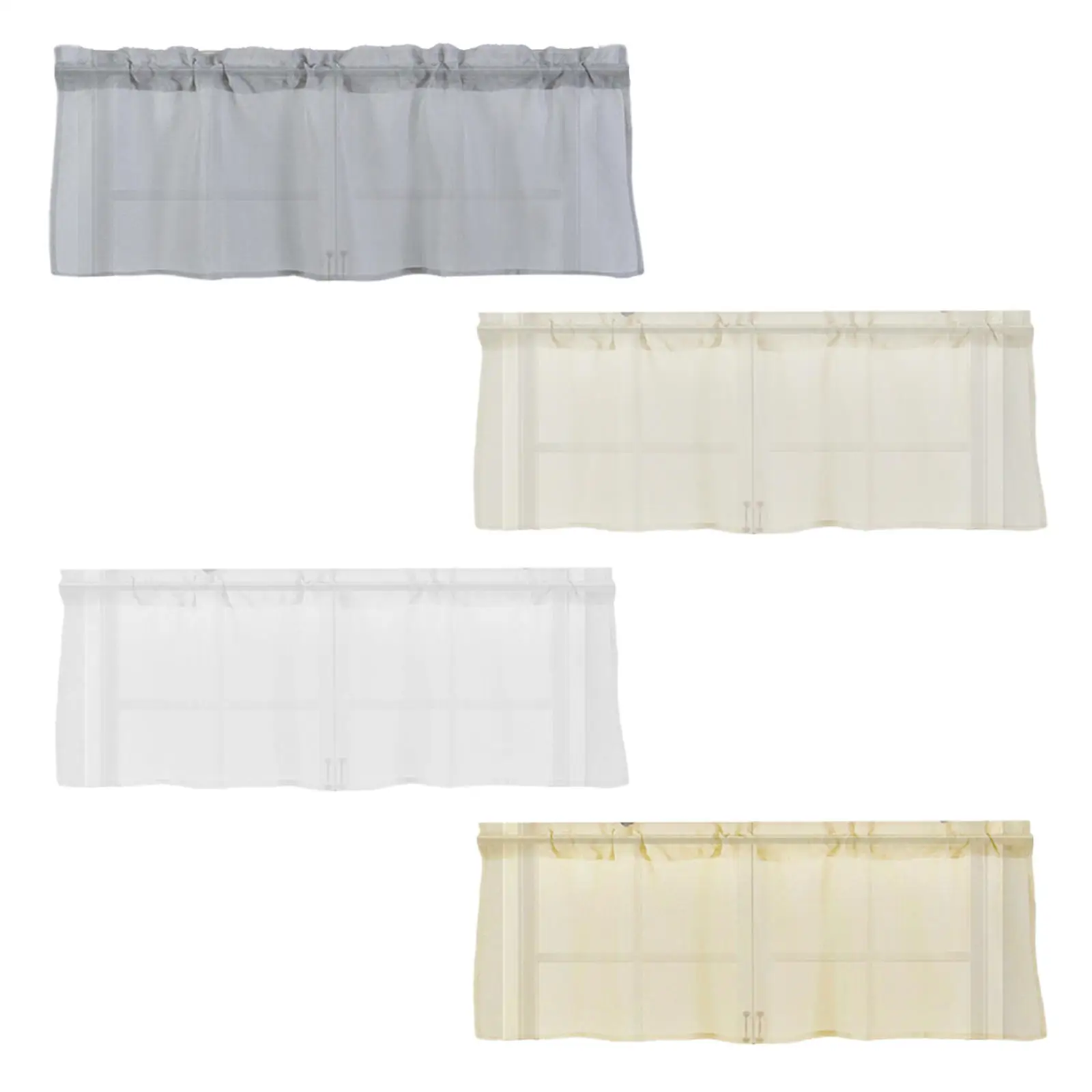 Soft Valances Rod Drapes Polyester for Balconies Bedroom Bathroom