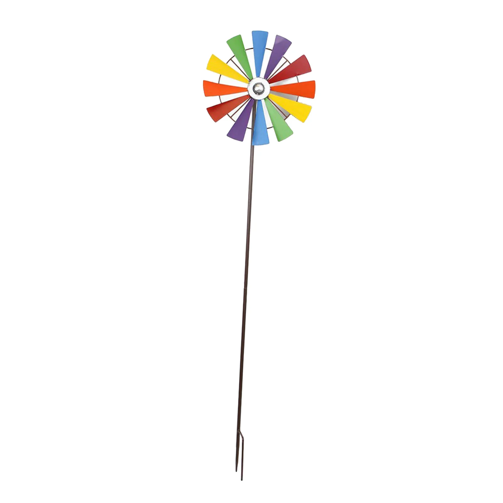 Creative Rainbow Colors Wind Spinner Pinwheel Wind Windmill for Path Decorative Garden Outdoor Gardening Art Presents