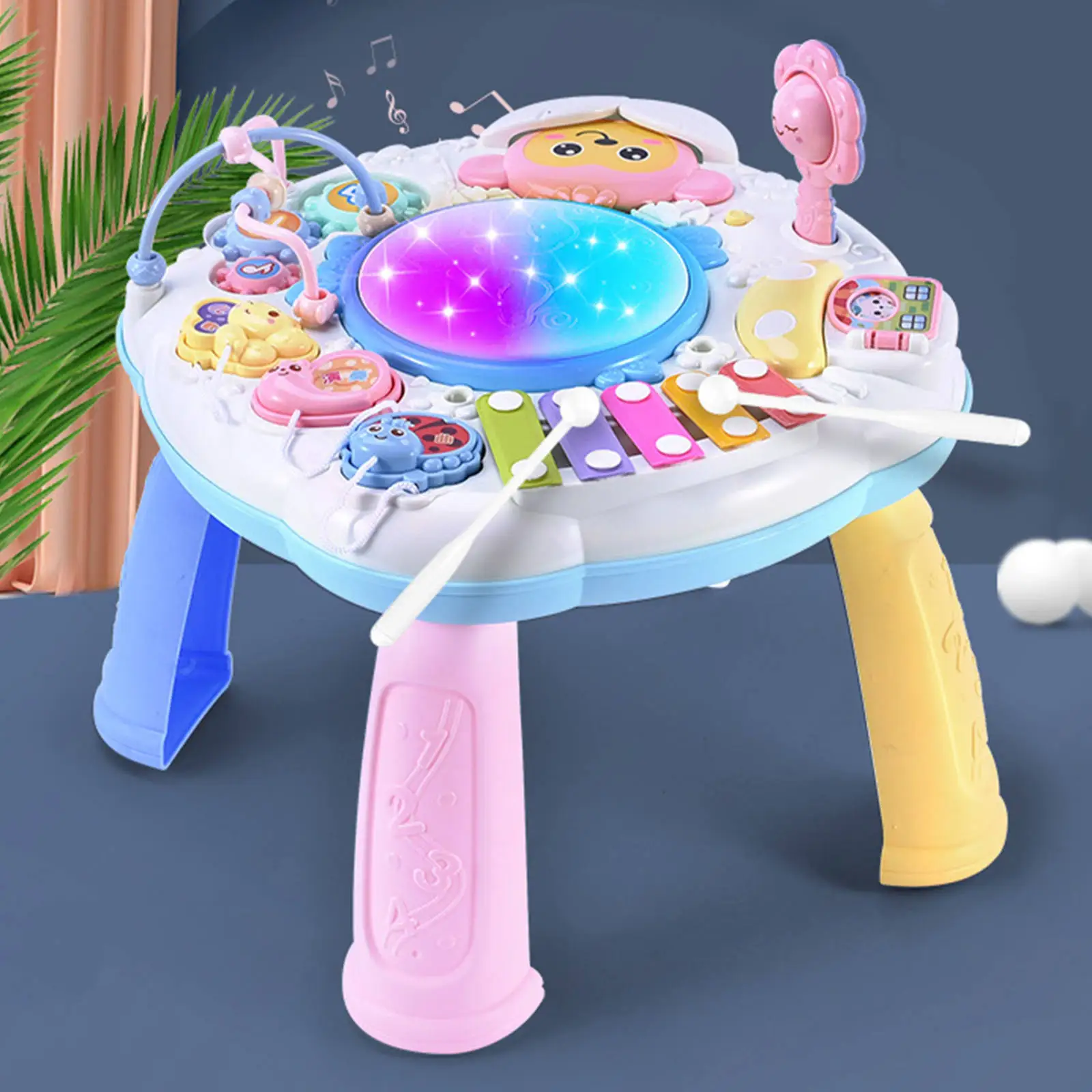 Early Educational Study Activity Center Music Game Infants Musical Instrument Learning Table Baby Toys Piano Christmas Gifts