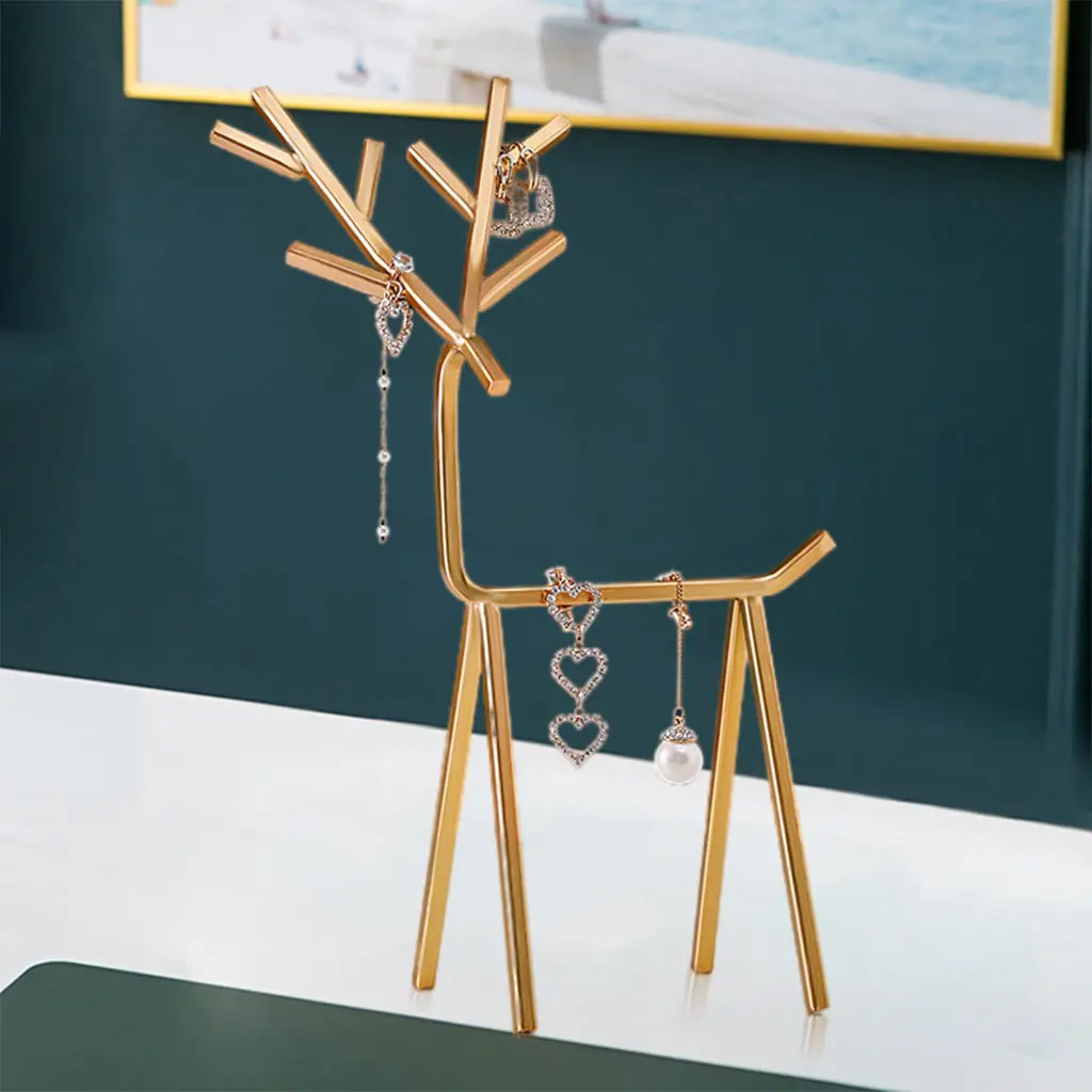 Deer Display Creative Fashion Gold Ornaments Show Rack for Store Earring