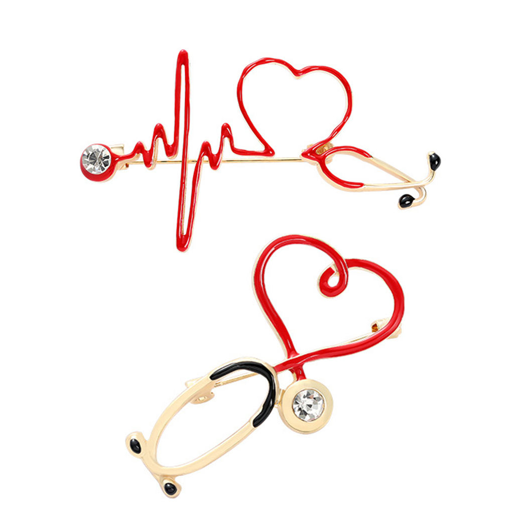 Brooch Pin Electrocardiogram Personality Medical Medicine Brooch Pin Alloy Jewelry Nurse Doctor Student Hat Lapel Pins