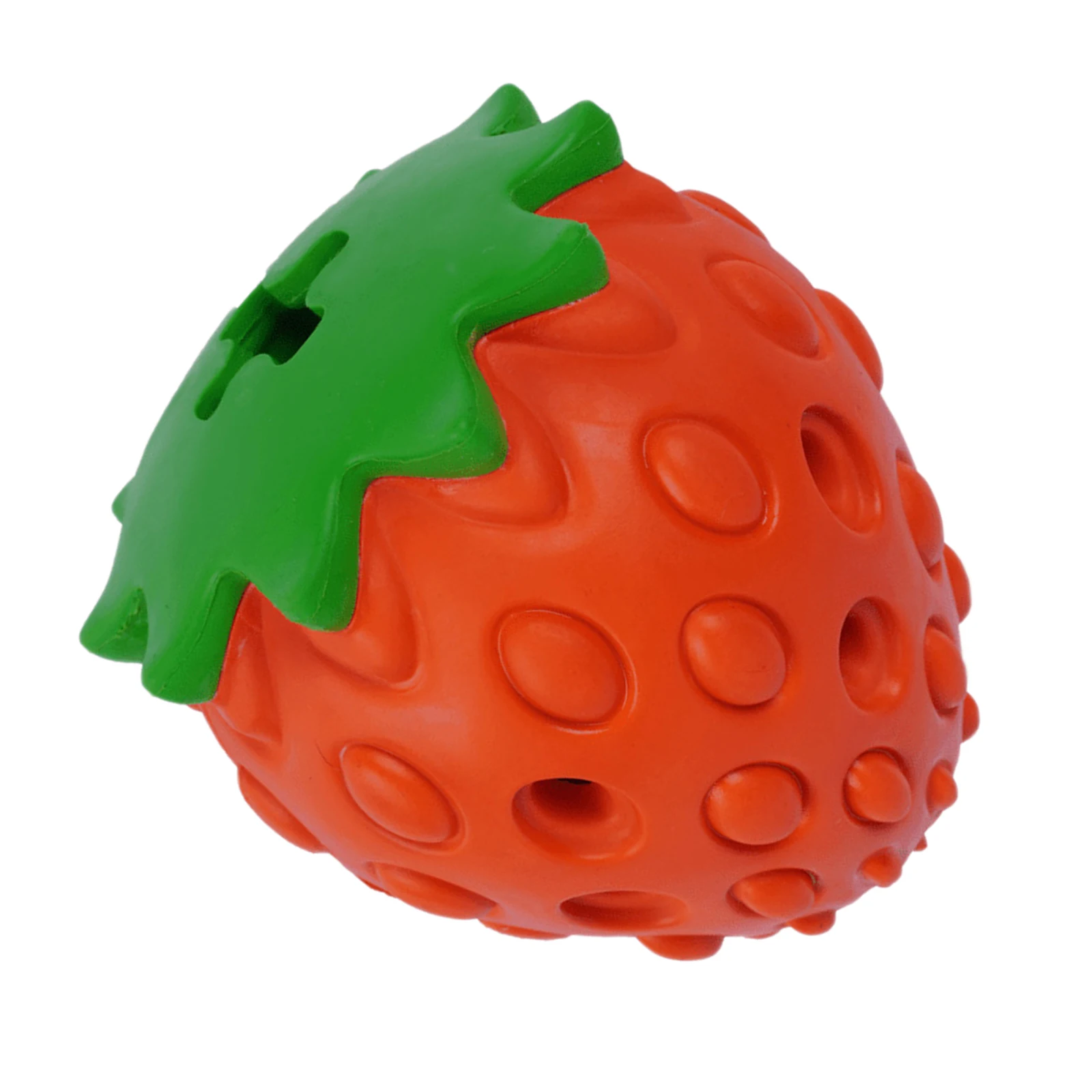 Dog Toy Interactive Strawberry Shape Natural Rubber Leaking Ball Tooth Clean Ball Cat Dog Chew Interactive Toys