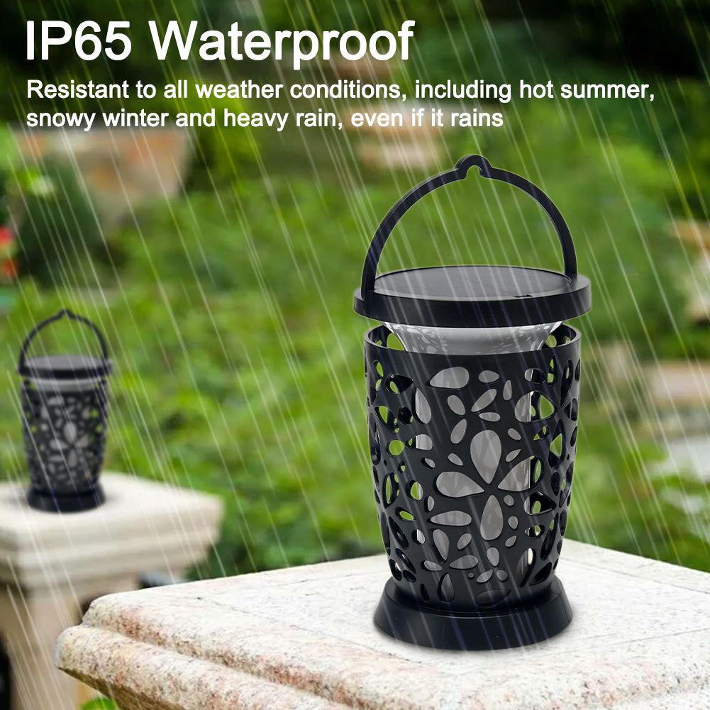 Solares à Prova Luzes ao ar Quintal Seguro Caminho Portátil Paisagem Iluminação Lanternas Dwaterproof Água Guarda-chuva Livre Decorativa Chama Cintilação 2 Pçs 17 Luzes e Iluminação