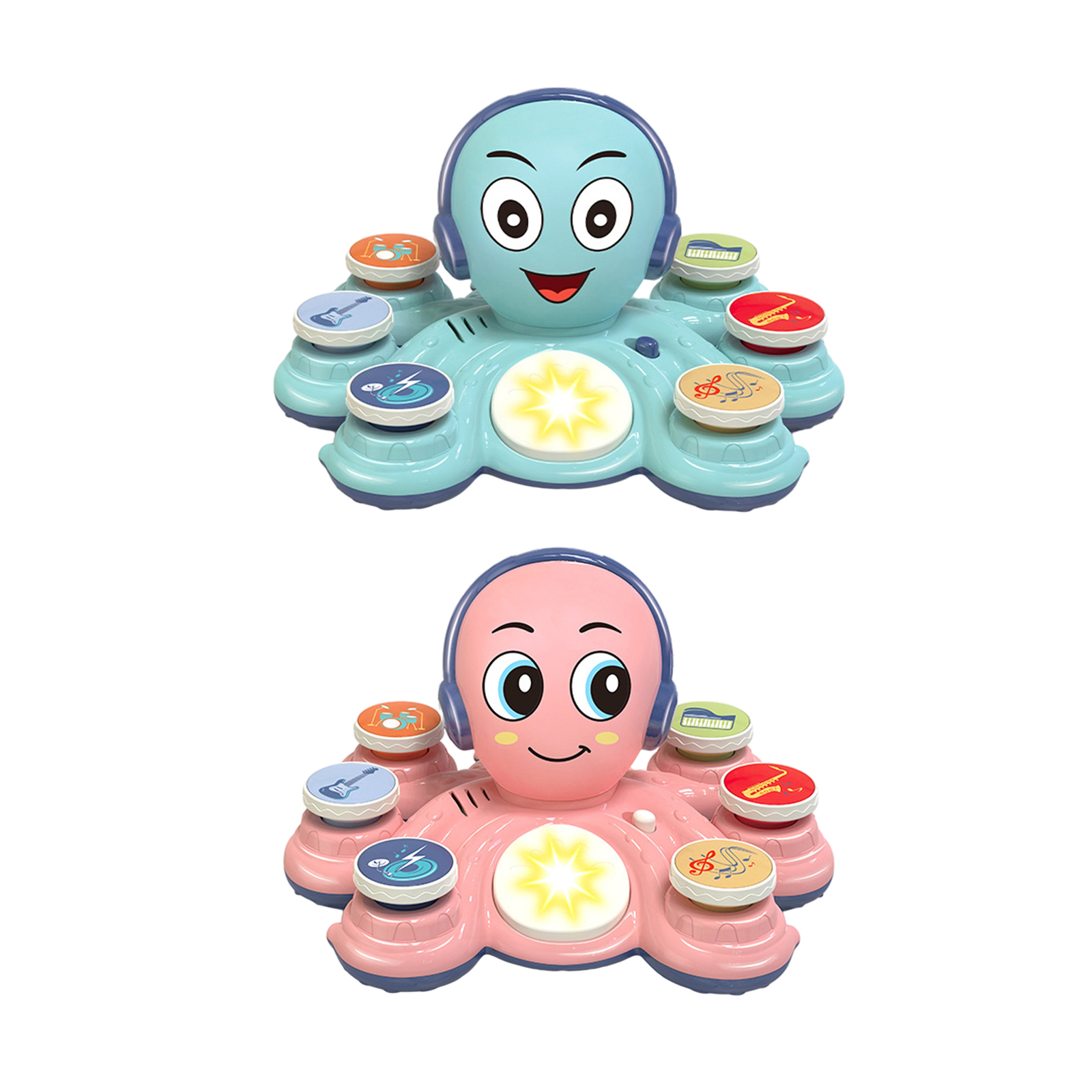 Infant Baby Octopus Hand Drum Pat Drum Education Toys for 6-12Month Kids Birthday Gifts