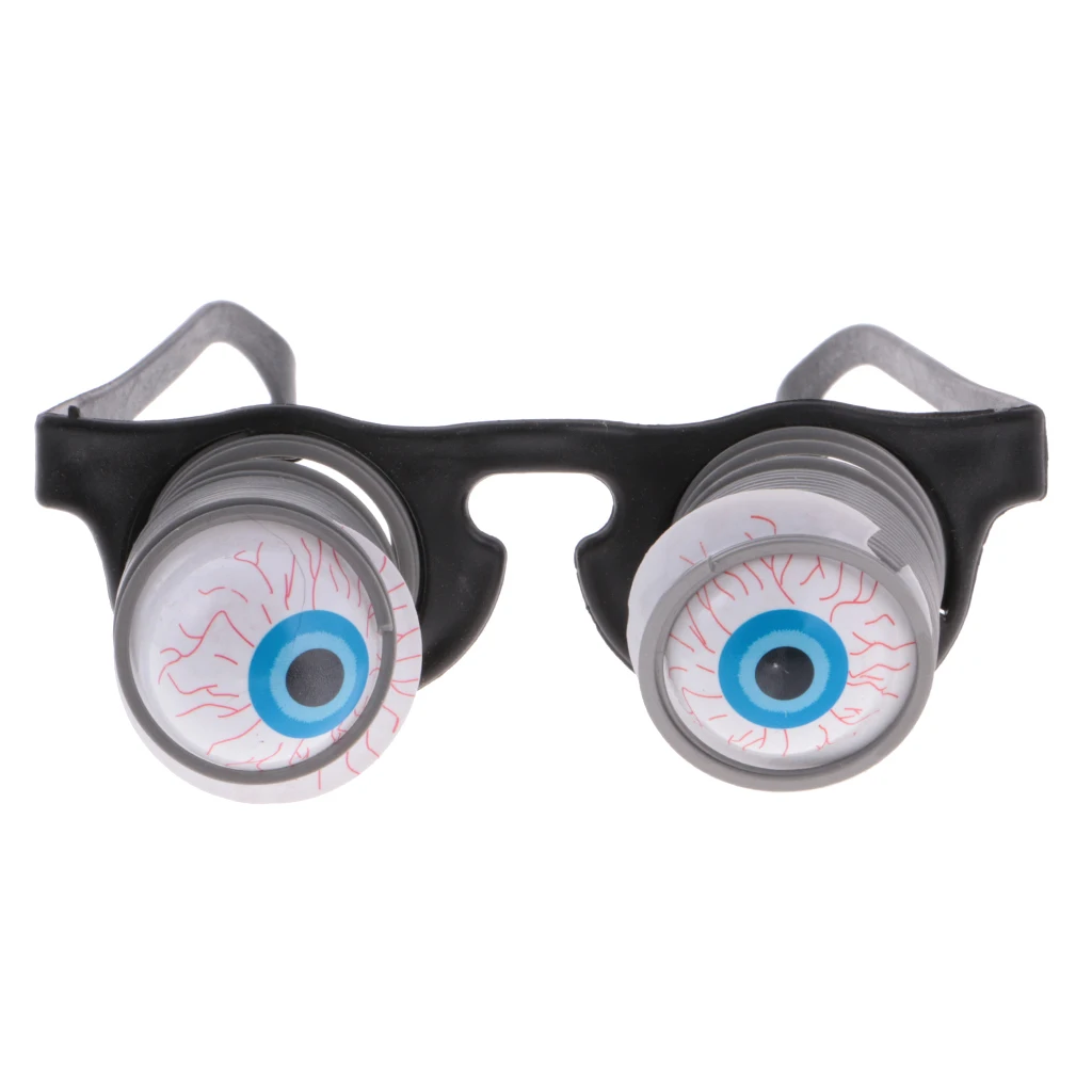 Funny Crazy Droopy Eye Nerd Joke Fancy Dress Spring Goggle Eyeball Glasses CS 