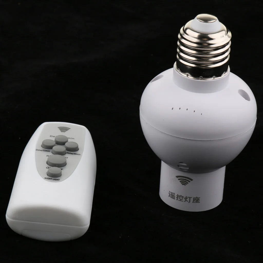 Dimmable Wireless Remote Control Bulb Holder Socket E27 On/Off Switch