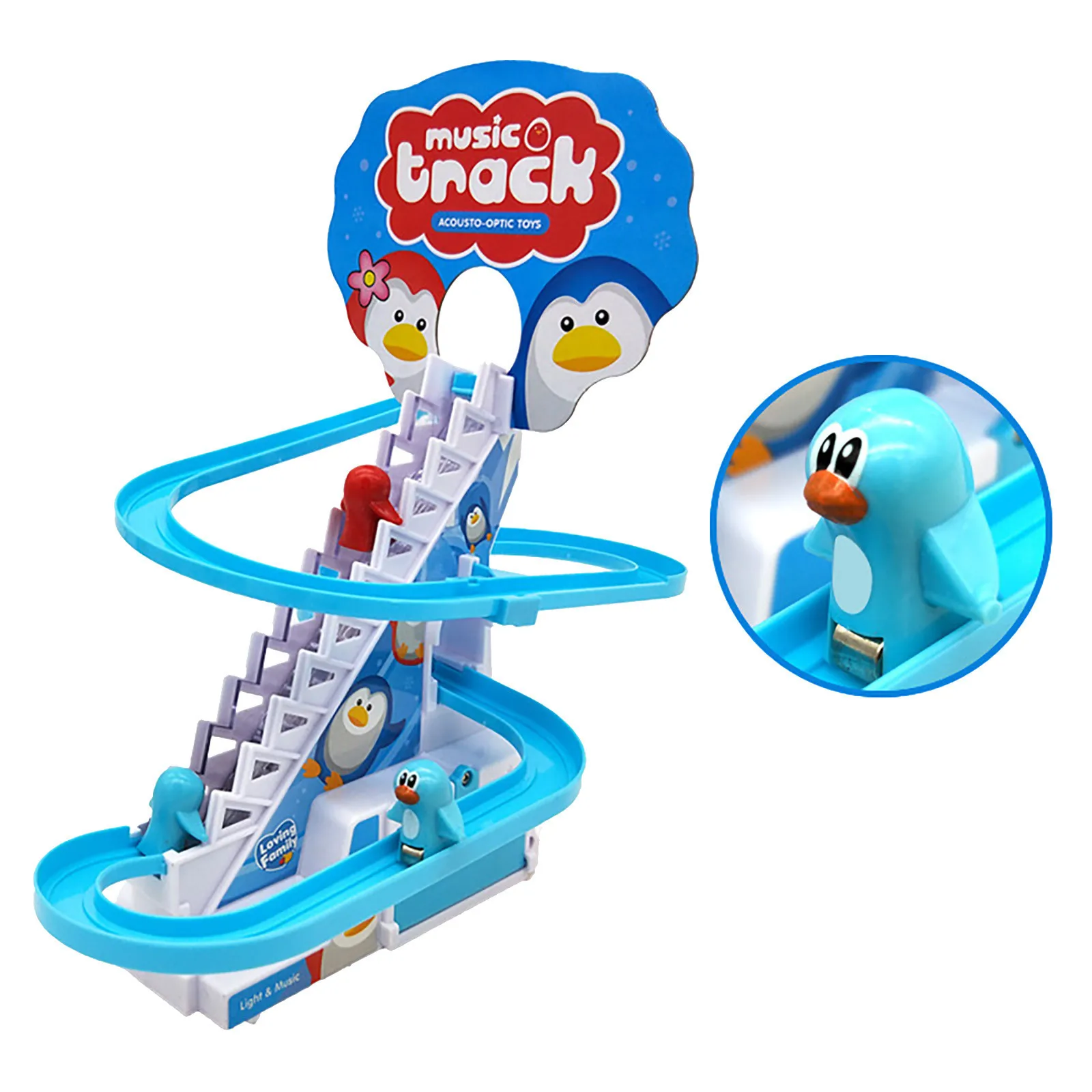 Pinguin Electric Amusement Electric Rotary Climb Stairs Race Spielzeug 