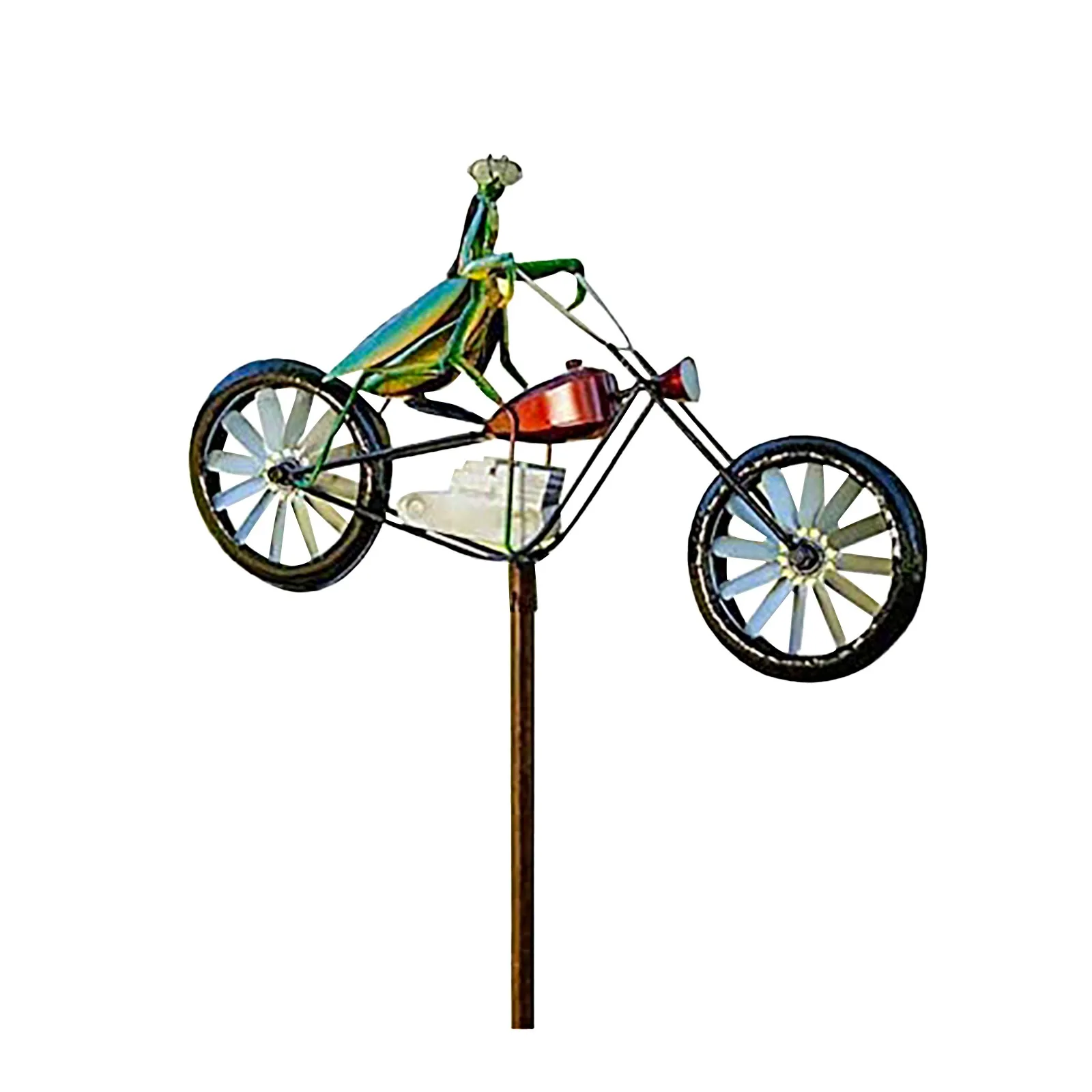 Handgemachte Cartoon Tier Metall Windmühle Gartenstecker Gartenfigur Frosch Deko A mit stecker frösche auf einem Fahrrad Metall Garten Wind Spinner QASIMOF Vintage Frosch Garten Windrad Deko 