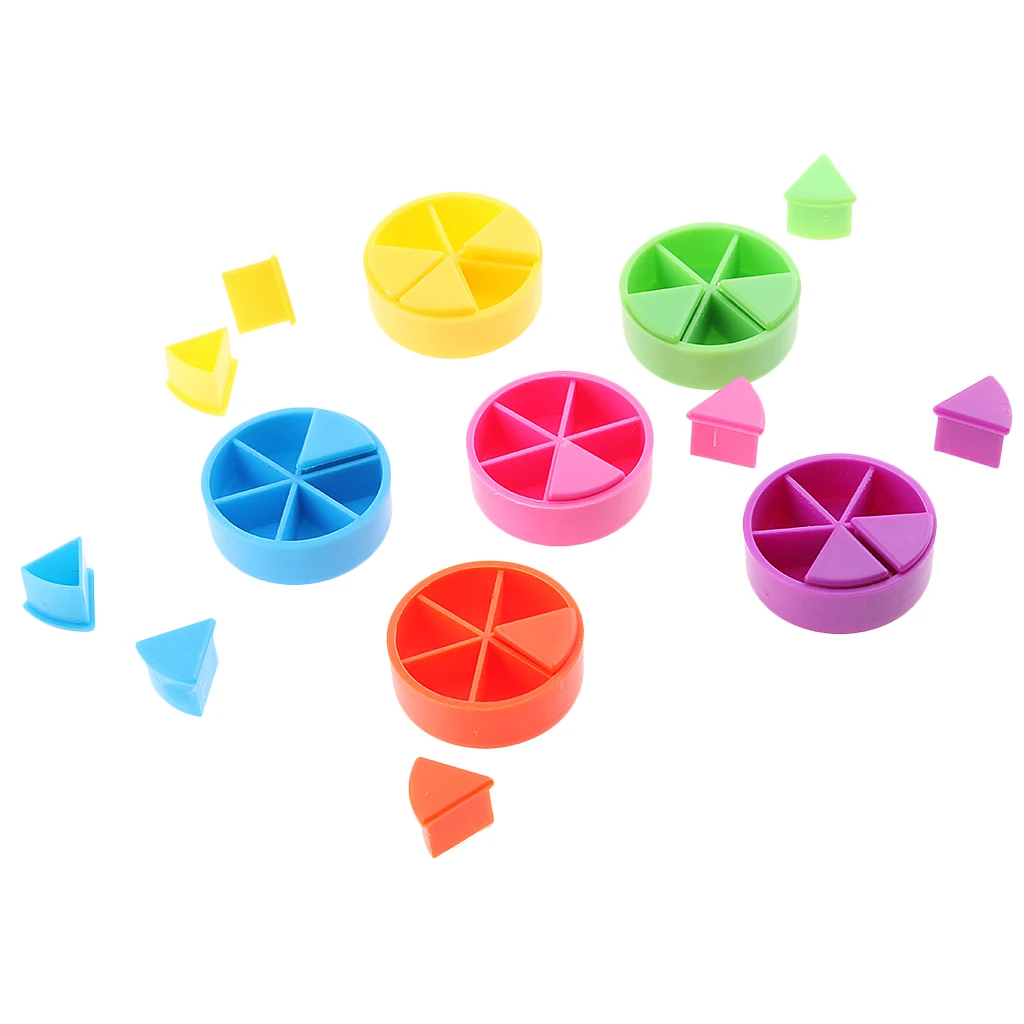 MagiDeal 42Pcs/Pack Trivial Pursuit Game Pieces Pie Wedges for Math Fractions Toys Home Classroom Kindergarten Arts Crafts Tool