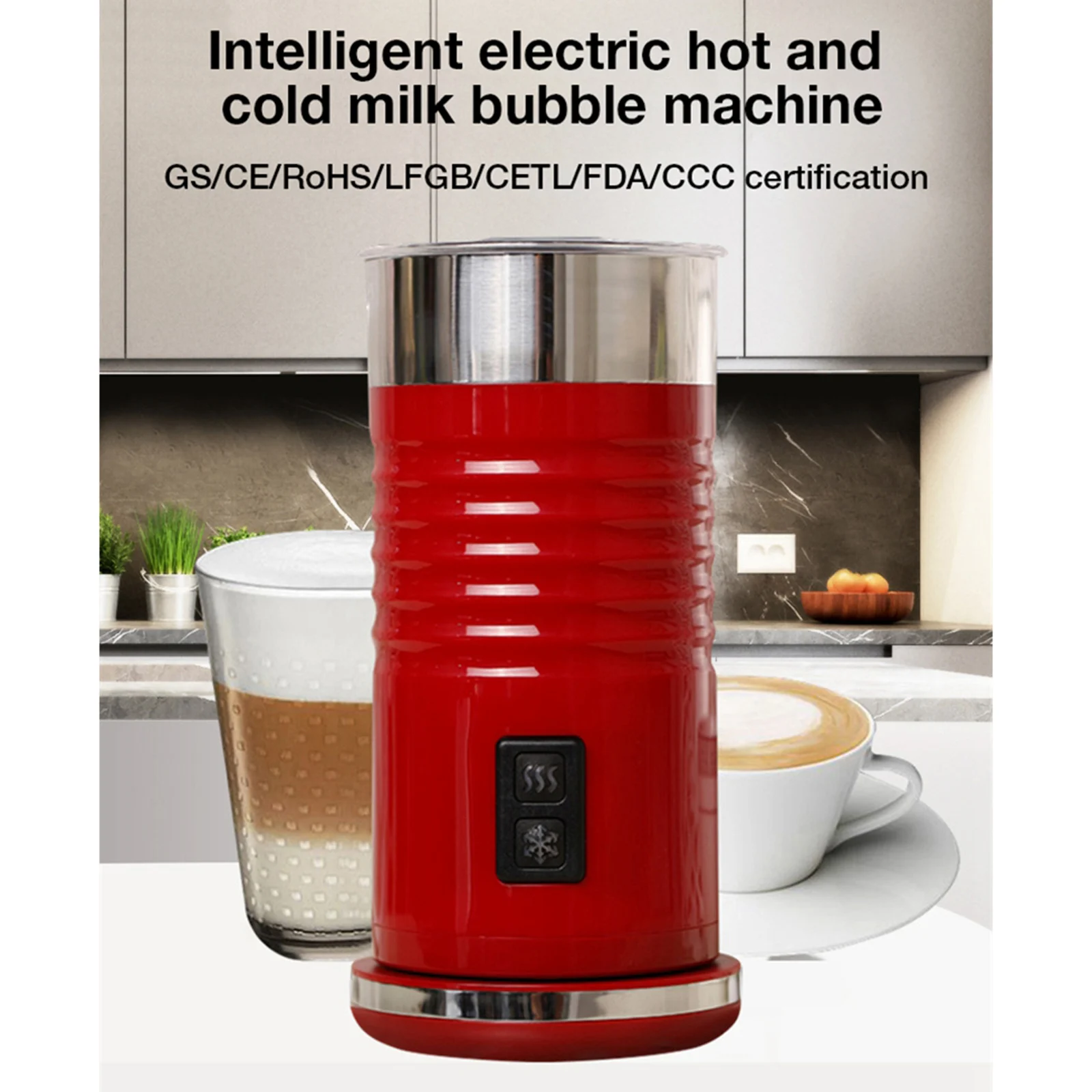 Stainless Steel Electric Milk Frother Hot Cold Foam Maker Milk Warmer for Latte Art EU Plug 2021 New
