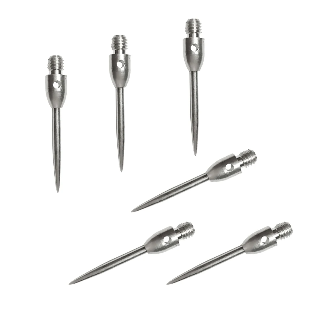 MagiDeal 6 Pieces 2BA Thread Darts Steel Tips Conversion Dart Tip Points Silver