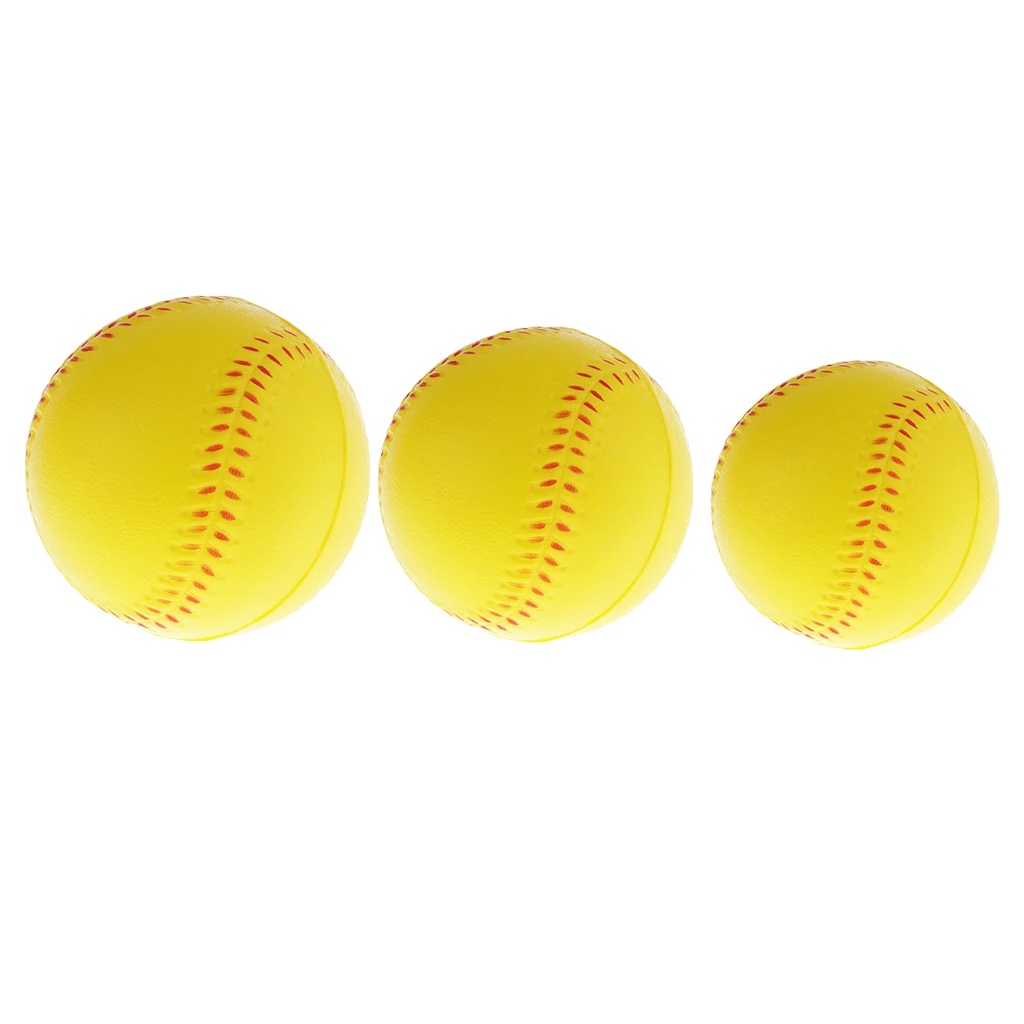 Yellow Practice Soft Softball / Training Baseball Ball - PU Foam, Safety for Adults Training or Kids Playing