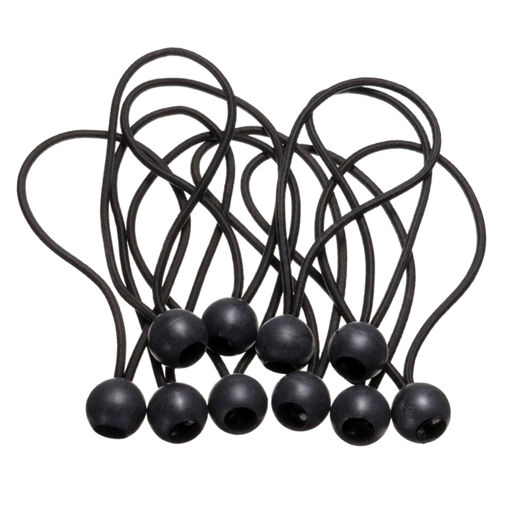 10x Ball Tent Fixing Cords Wire for Tarpaulin Trailer Tarp Camping Bungee Binding Rope for Camping Boating Bungee Jumping