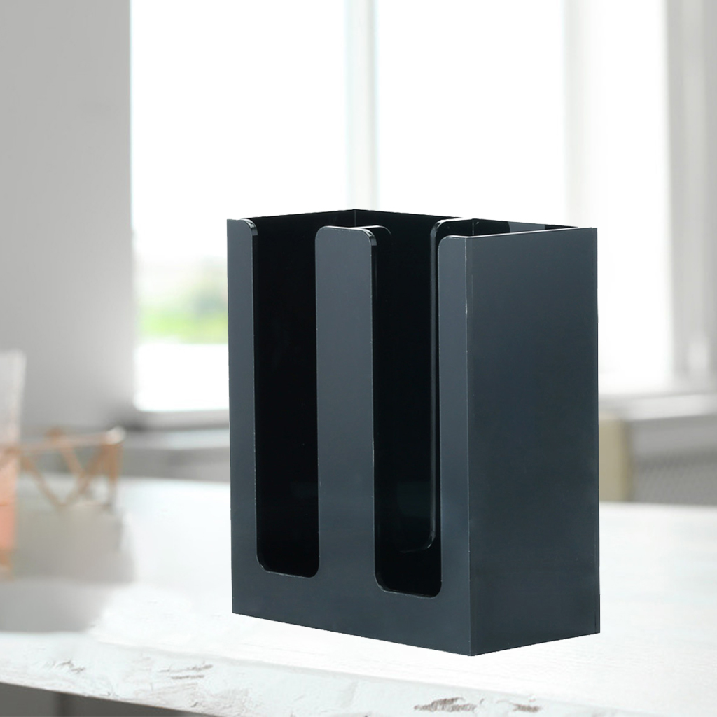 2 Compartments Coffee Cup Lid Organizer Paper Cup Dispenser Storage Rack