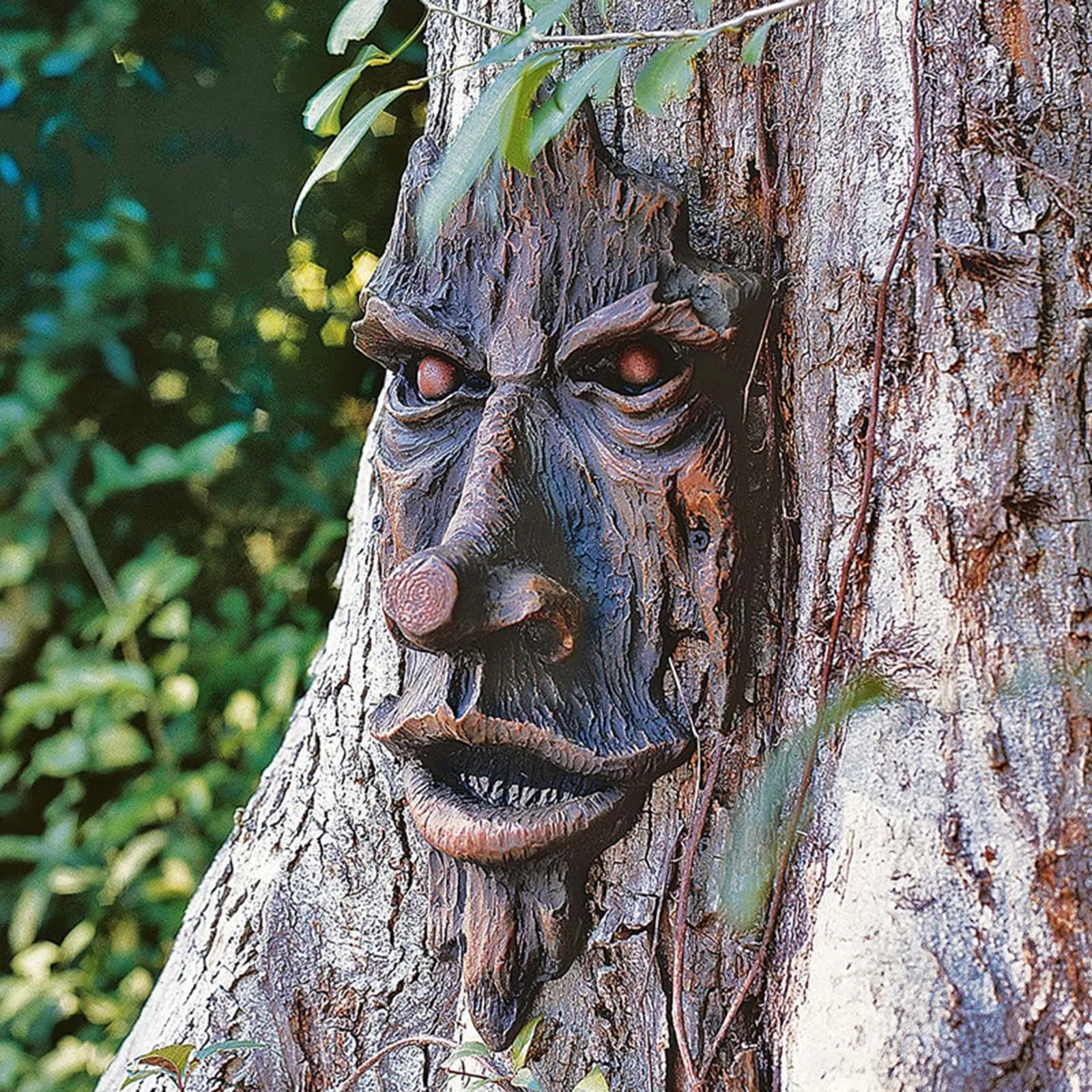 PureZoneA Old Man Tree face,Old Man Tree Hugger,Bark Ghost Face Facial Features Decoration Art Bark Ghost Face Facial Features Decor 4Pack 