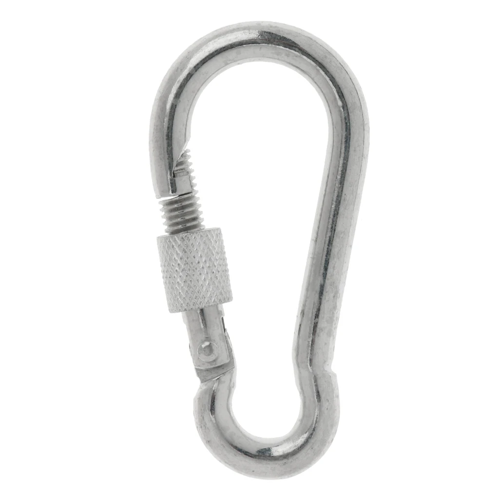 1 x Screw Lock D Shape Carabiner Hook Keyring Clips Camping Outdoor Buckle Climbing Accessories