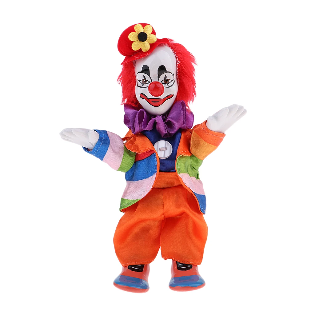 Funny Clown Doll with Colorful Costume Halloween Gift Party Decoration