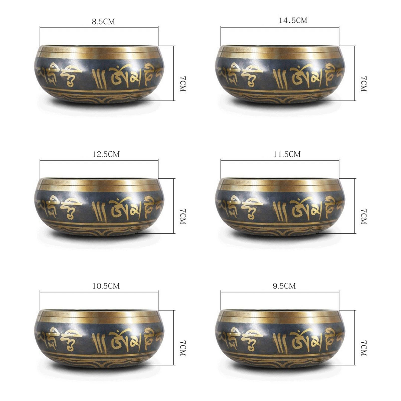 Nepal Handmade Tibet Buddha Sound Bowl Yoga Meditation Chanting Bowl Brass Chime Handicraft Music Therapy Tibetan Singing Bowl