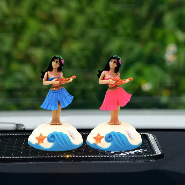 Solar Power Schütteln Kopf Hawaii Grasrock Tanzen Mädchen Figur Tisch Top  Home Auto Display Kunststoff Wobble Kopf Puppe Spielzeug Schmuck