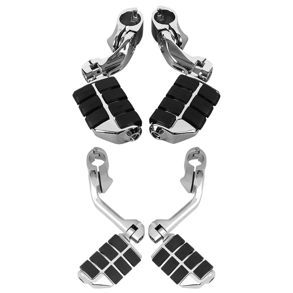 Long Highway Foot Pegs 1-1/4inch 32mm Engine Guard Foot Pegs Kit Replacement Adjustable Universal Fits for Harley