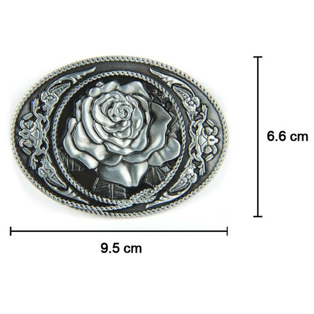 Vintage Rose Flower Pattern Hippie Western Cowboy Belt Buckle for Mens Gifts
