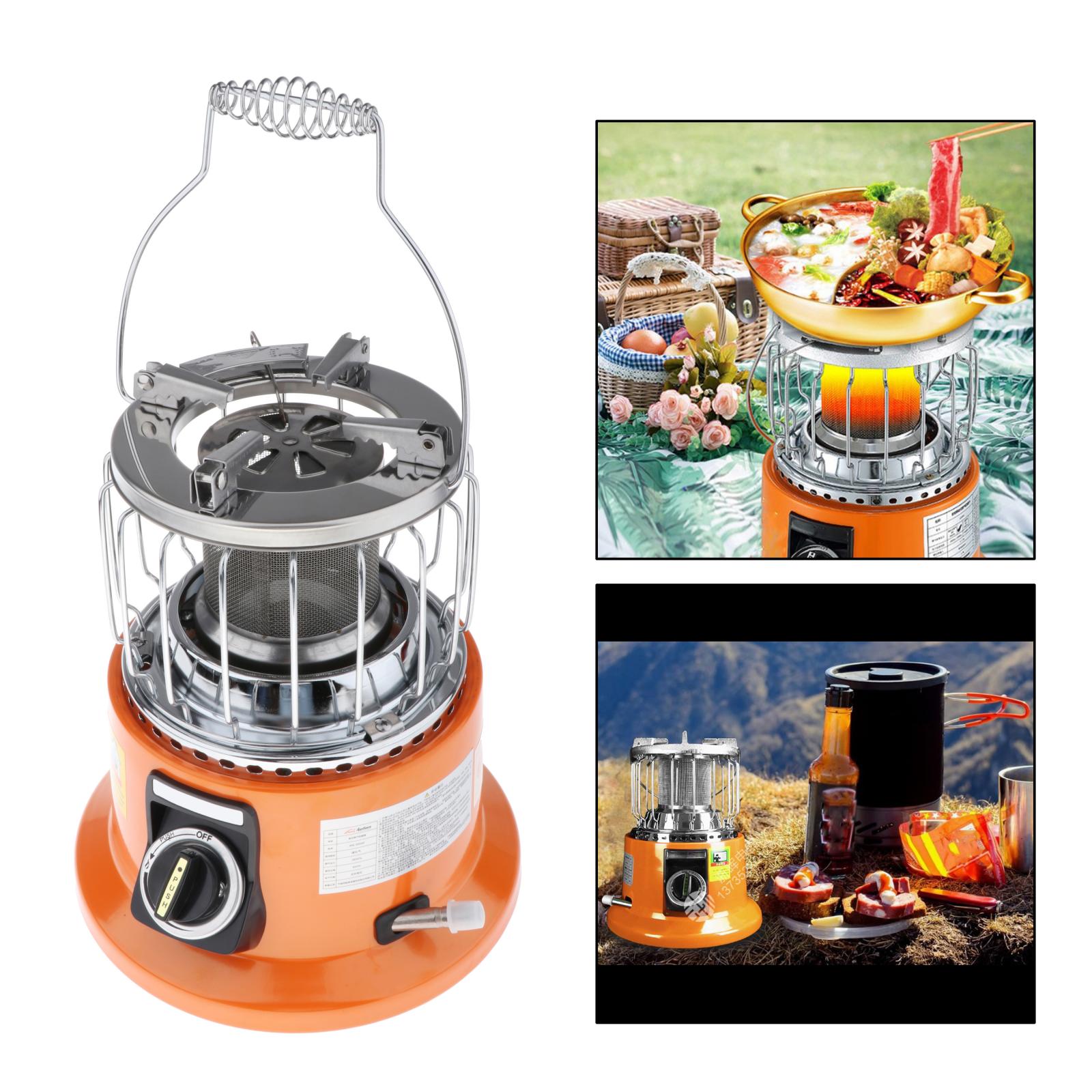 2 in 1 Gas Stove Heater 3KW Liquefied Gas Compact Tent Warmer Cooker Burner