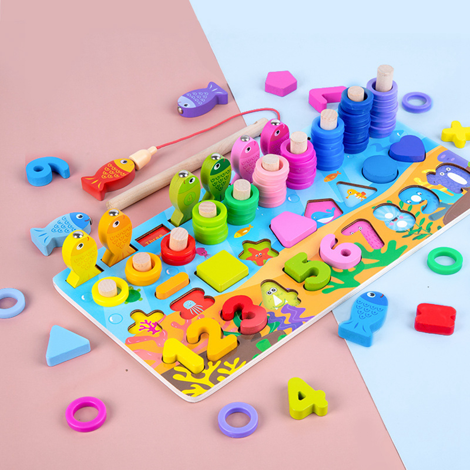Baby Montisorri Stacking Rings Toys Building Blocks Educational Math Toys Sensory Learning Toys for Boys Girls