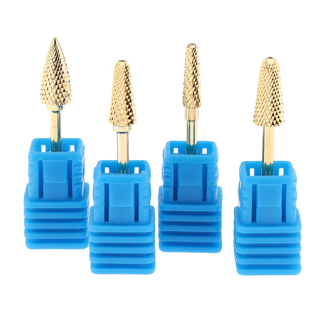 4 Pcs Tungsten Fine Grade Electric Nail Files Head 3/32 