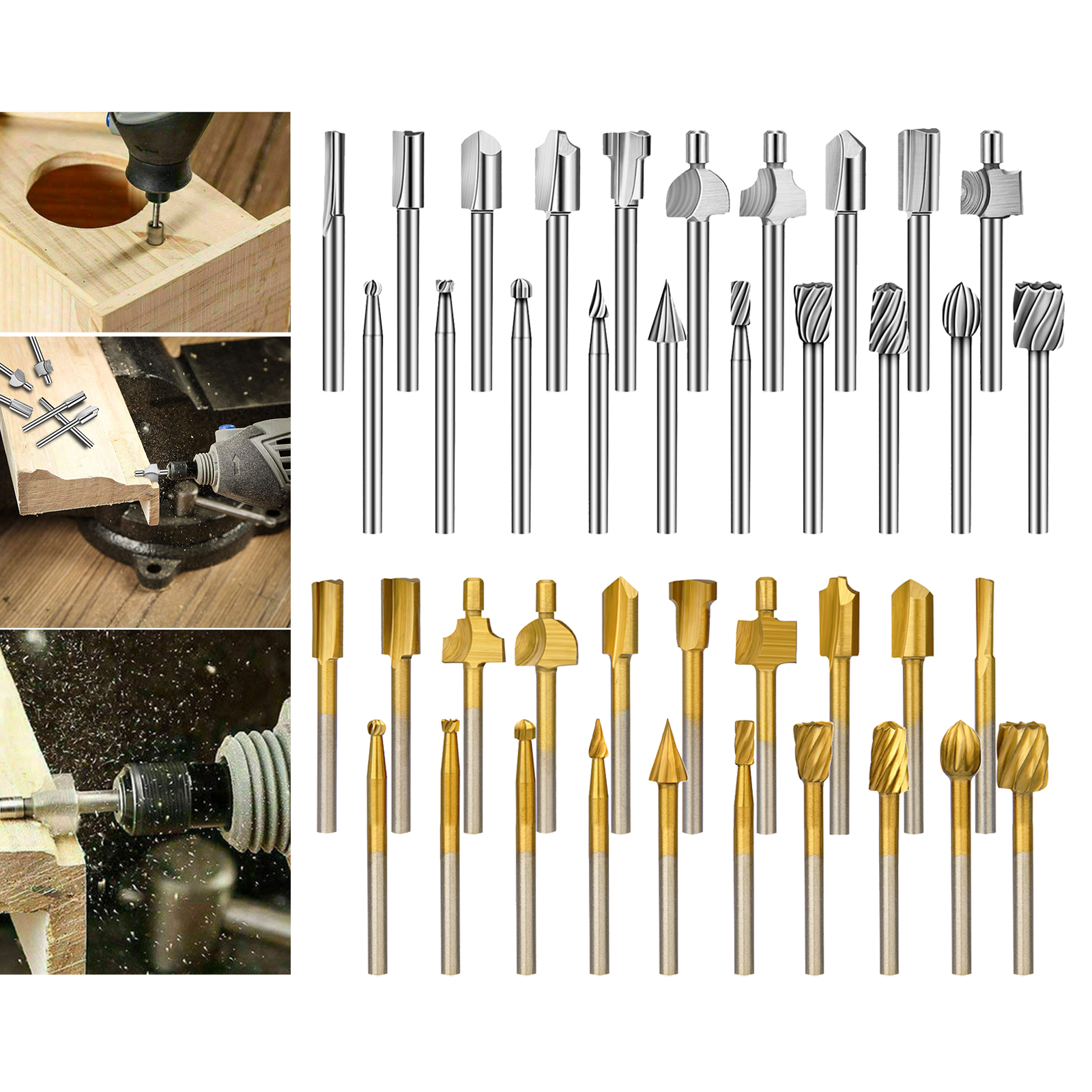 20x HSS Router Drilling Engraving Bits Grinding for Woodworking Carving