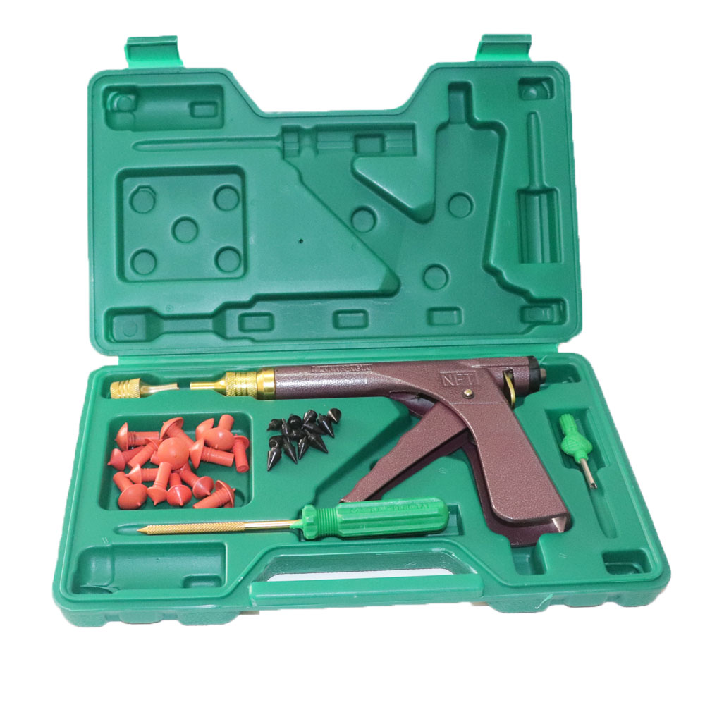 Car Wheel Vacuum Tyre Repair Tool Kit Puncture Plug Repair Air Leak Block Kit with Mushroom Plug Tire Pluger Tubeless Tire Repair Tool Kit